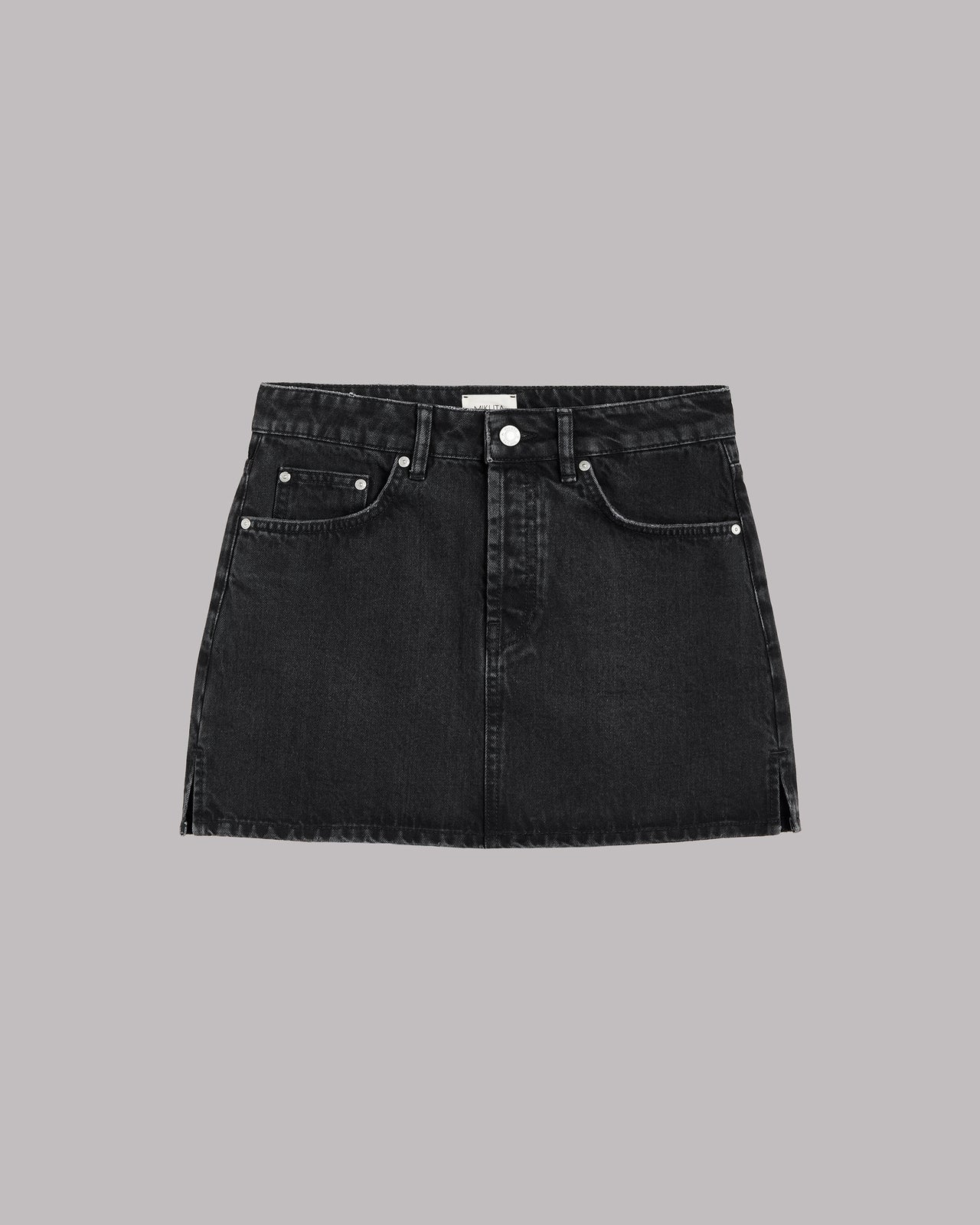 The Black Denim Mini Skirt