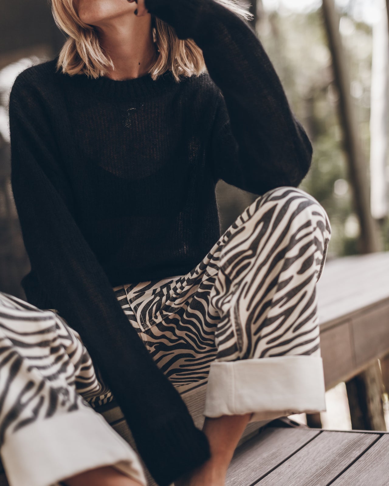 The Black Fine Knitted Sweater