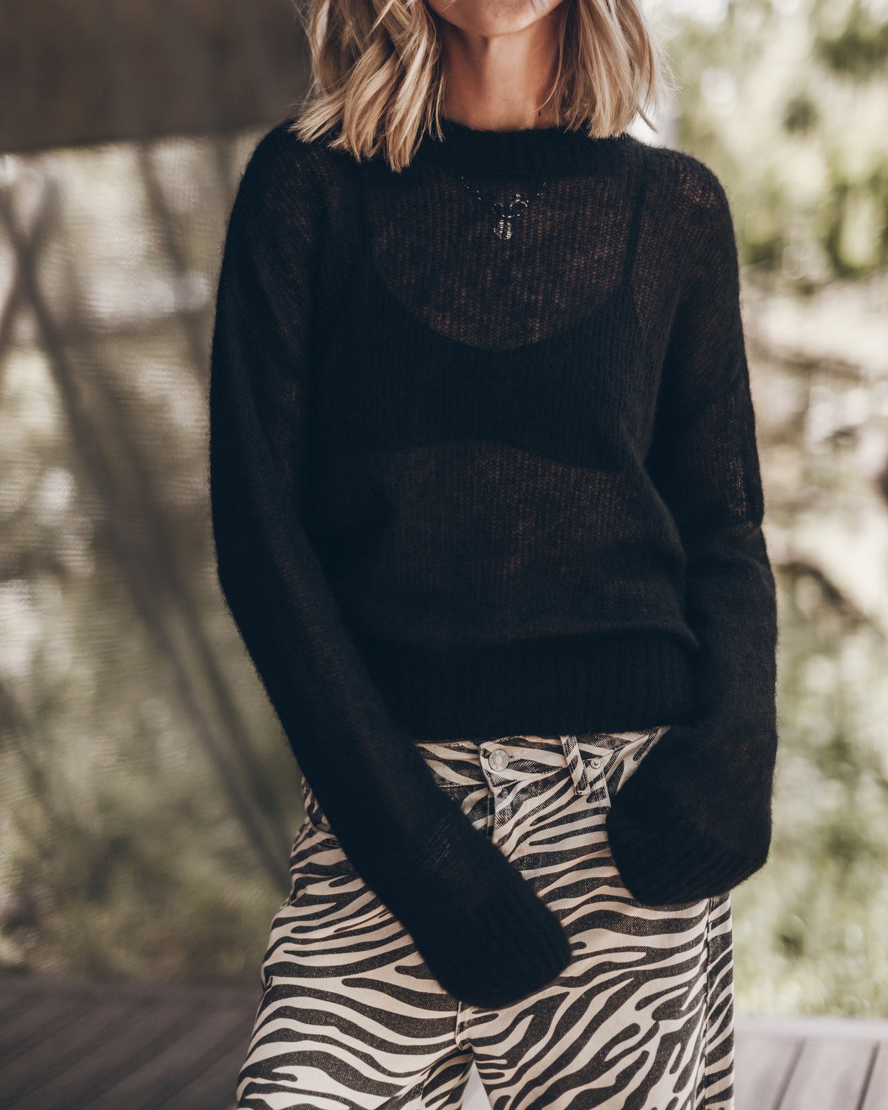 The Black Fine Knitted Sweater