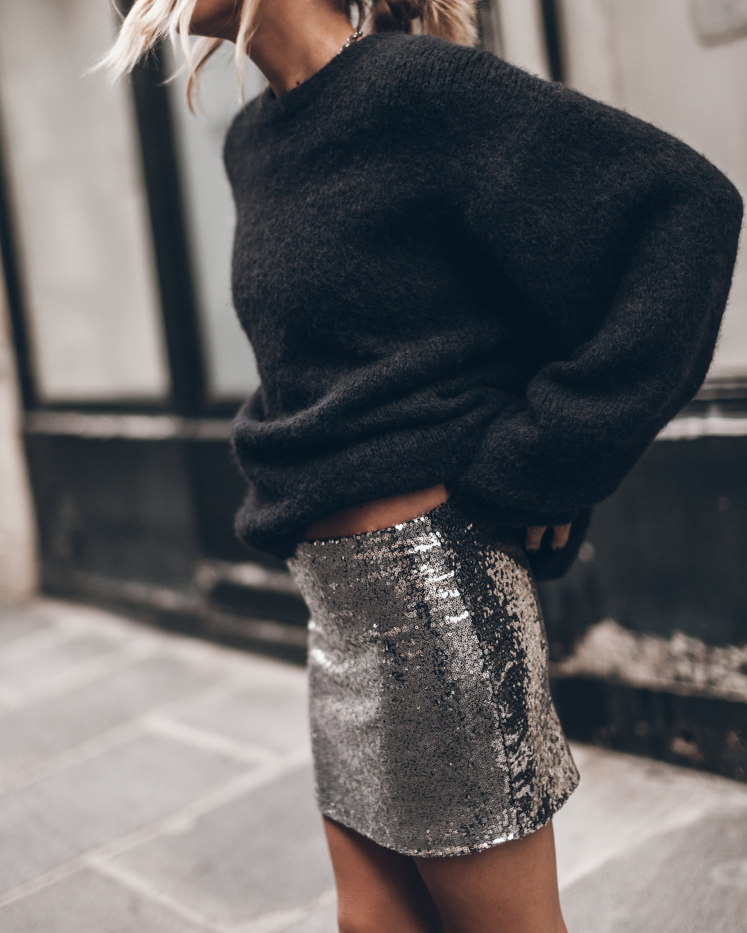 The Dark Mini Sequin Skirt