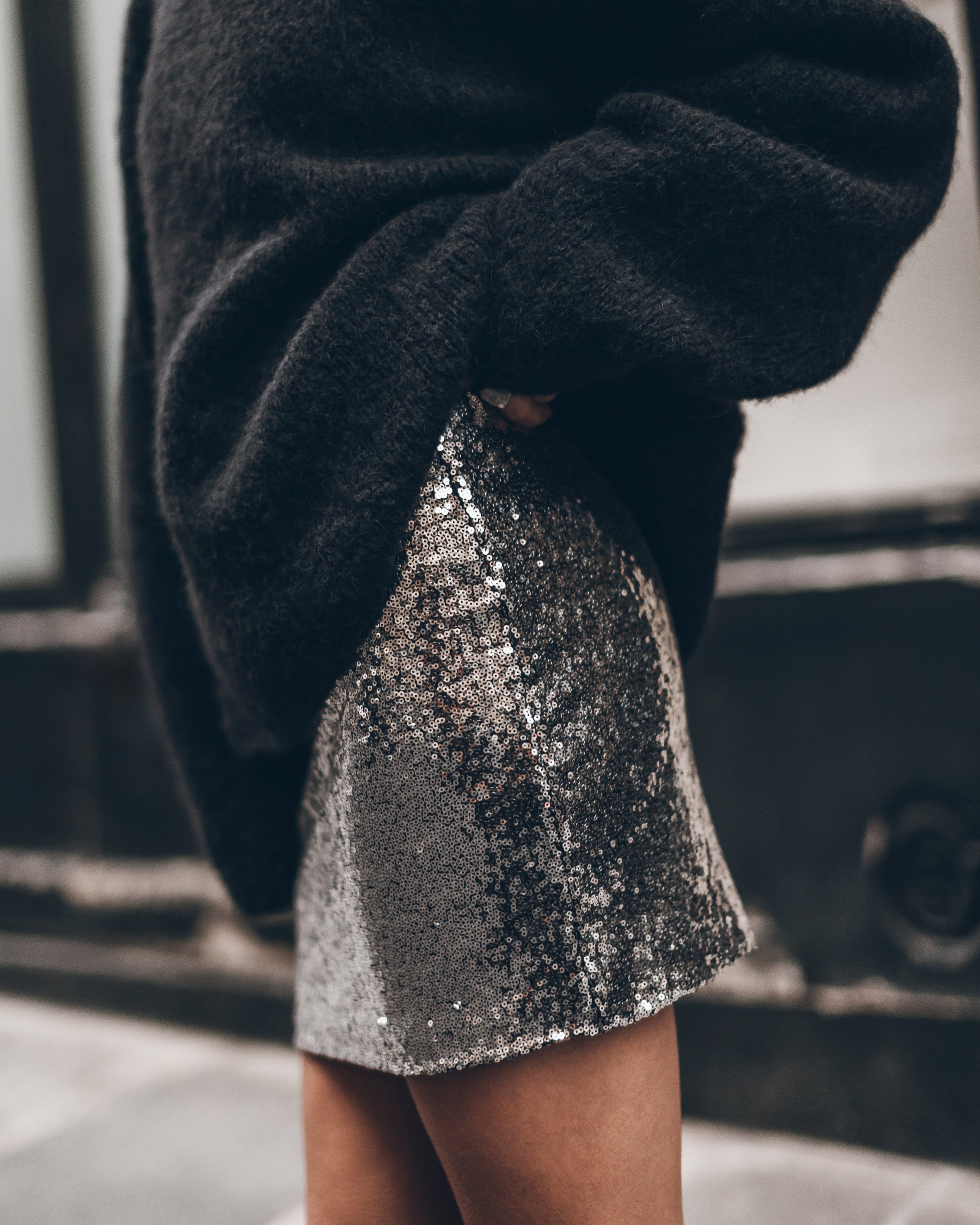 The Dark Mini Sequin Skirt