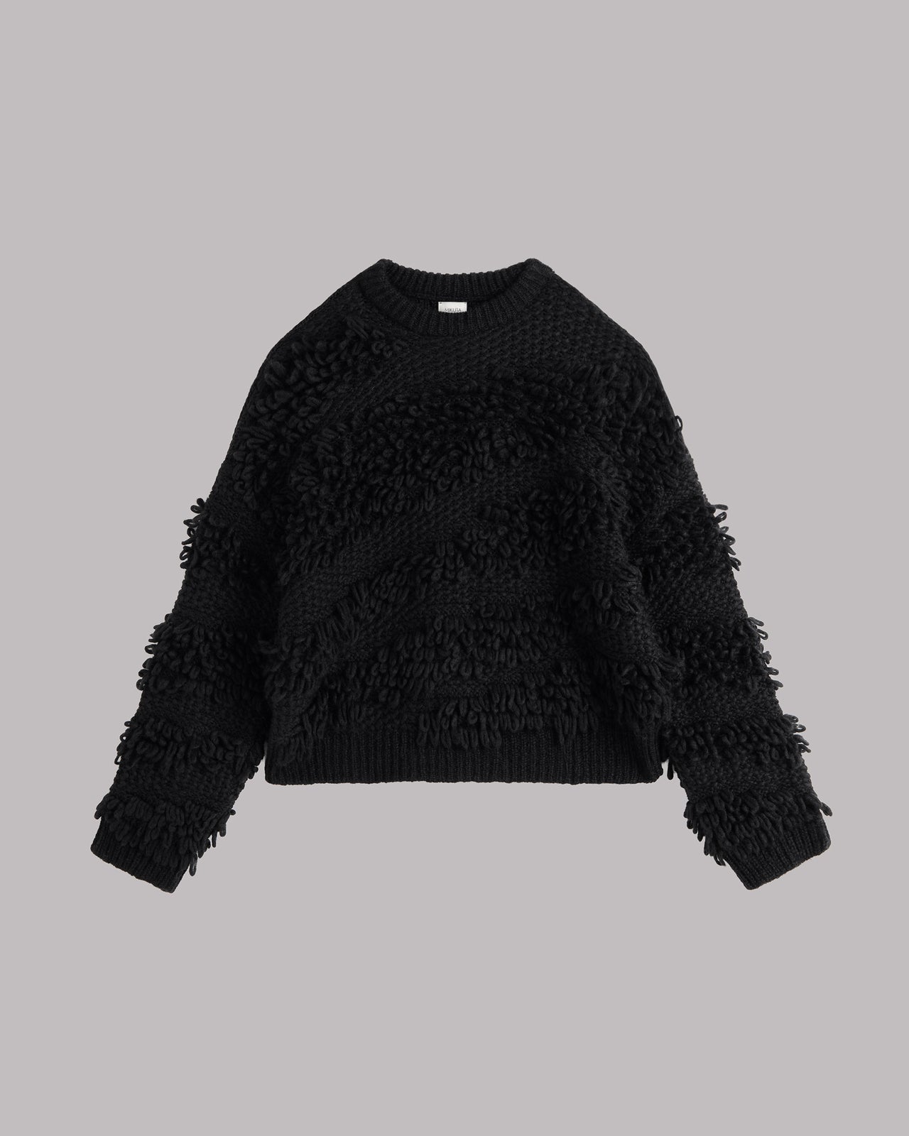 The Black Frayed Knit Sweater
