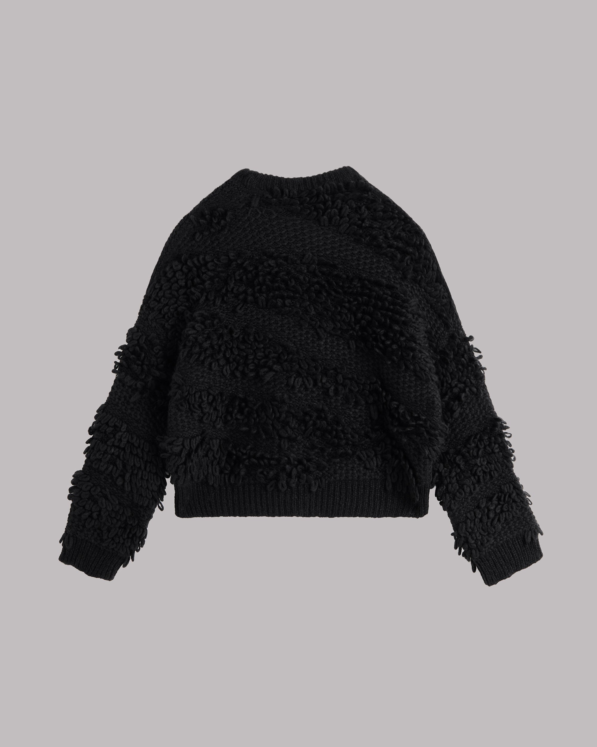 The Black Frayed Knit Sweater