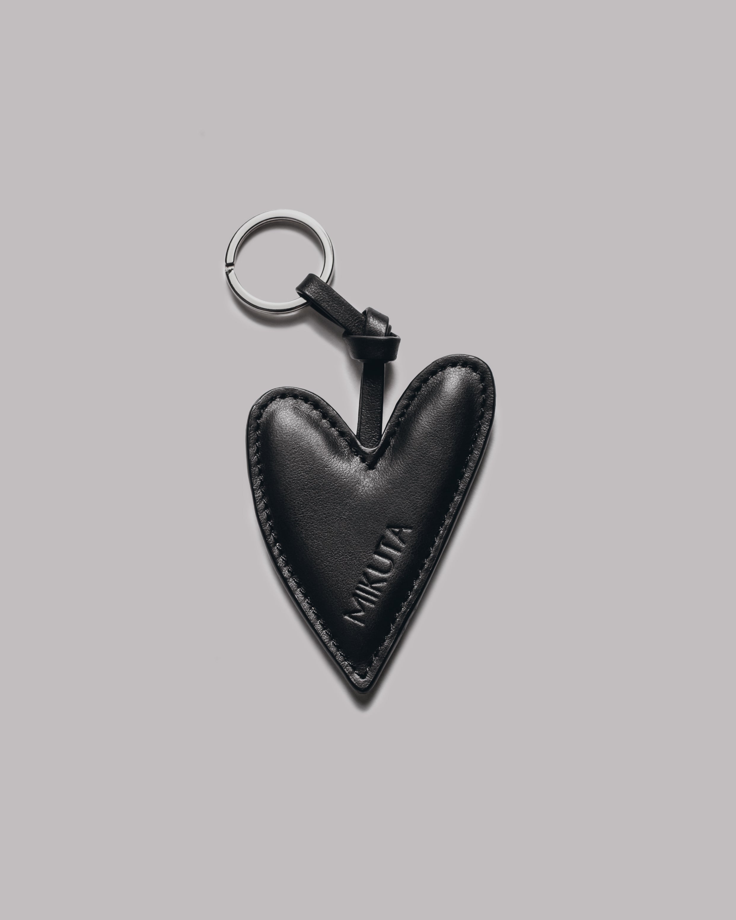 The Black Heart Leather Key Ring