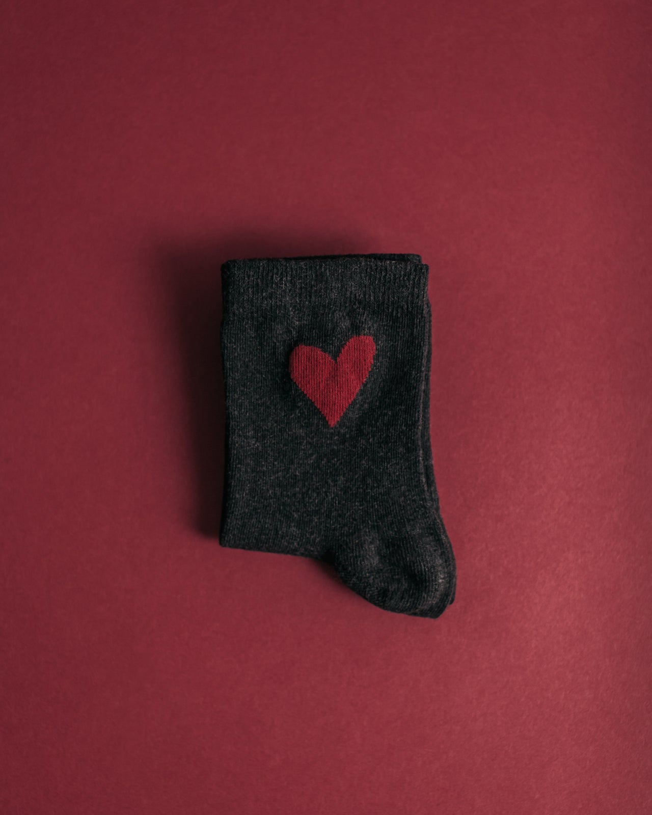 The Black Heart Sock Product Shot - Product photo