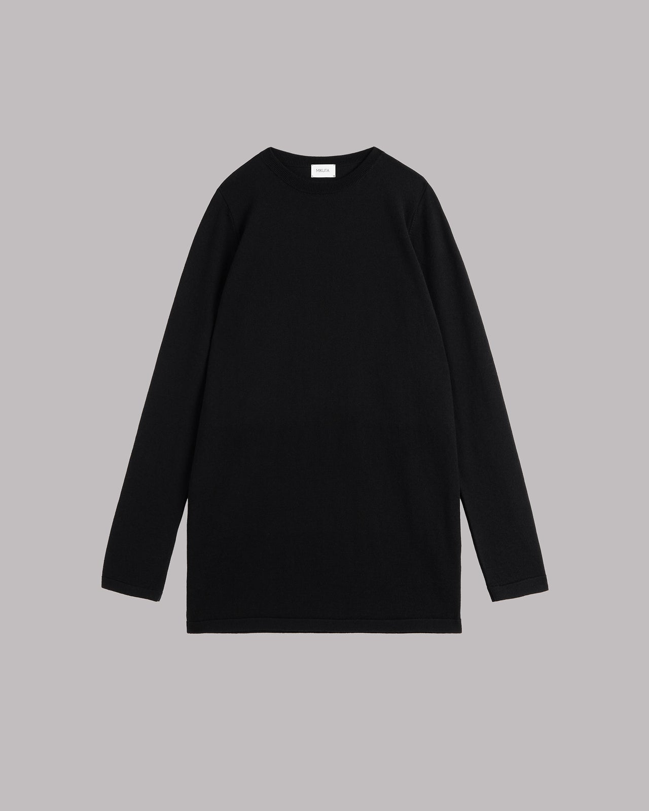 The Black Knit Short Longsleeve Dress