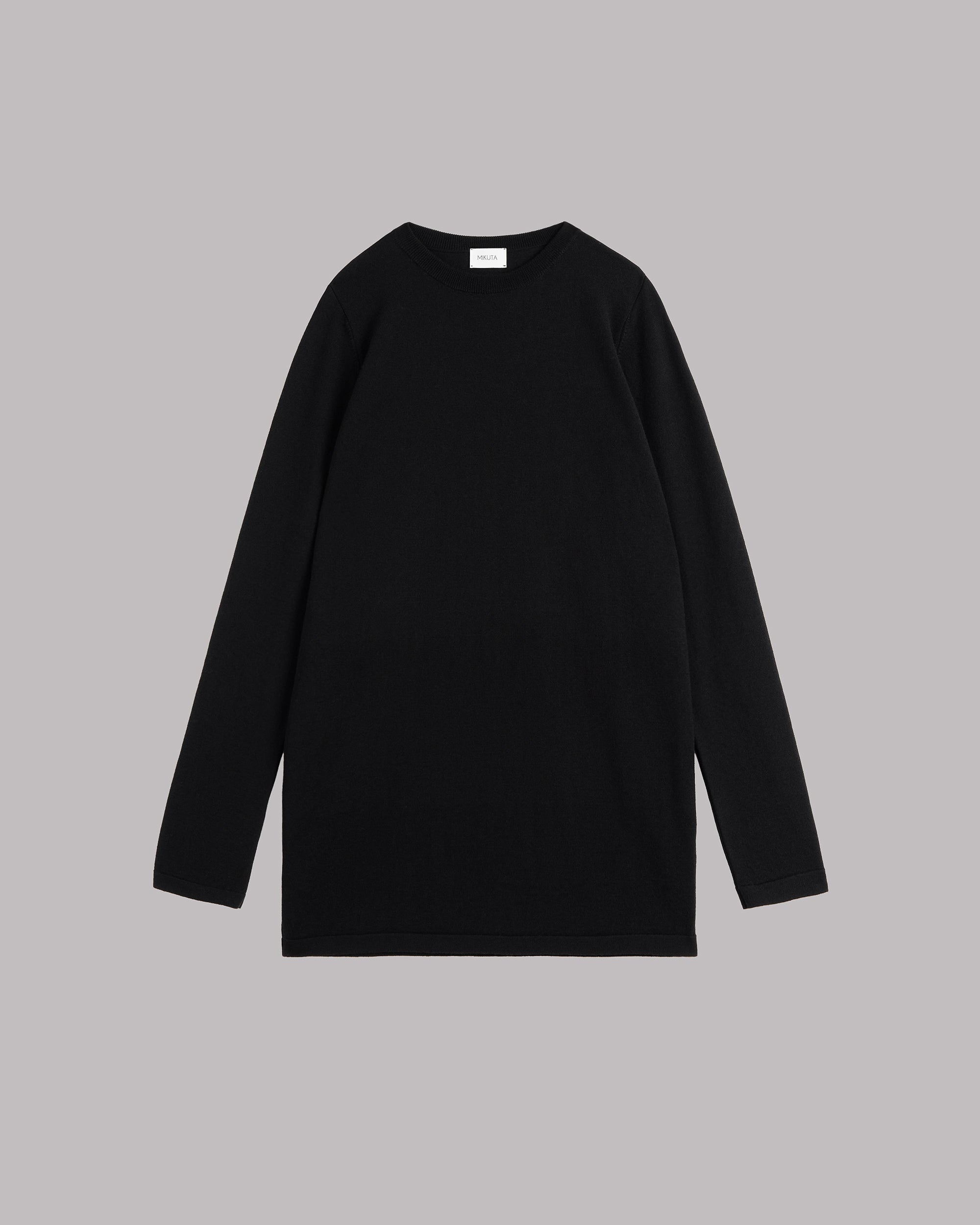 The Black Knit Short Longsleeve Dress