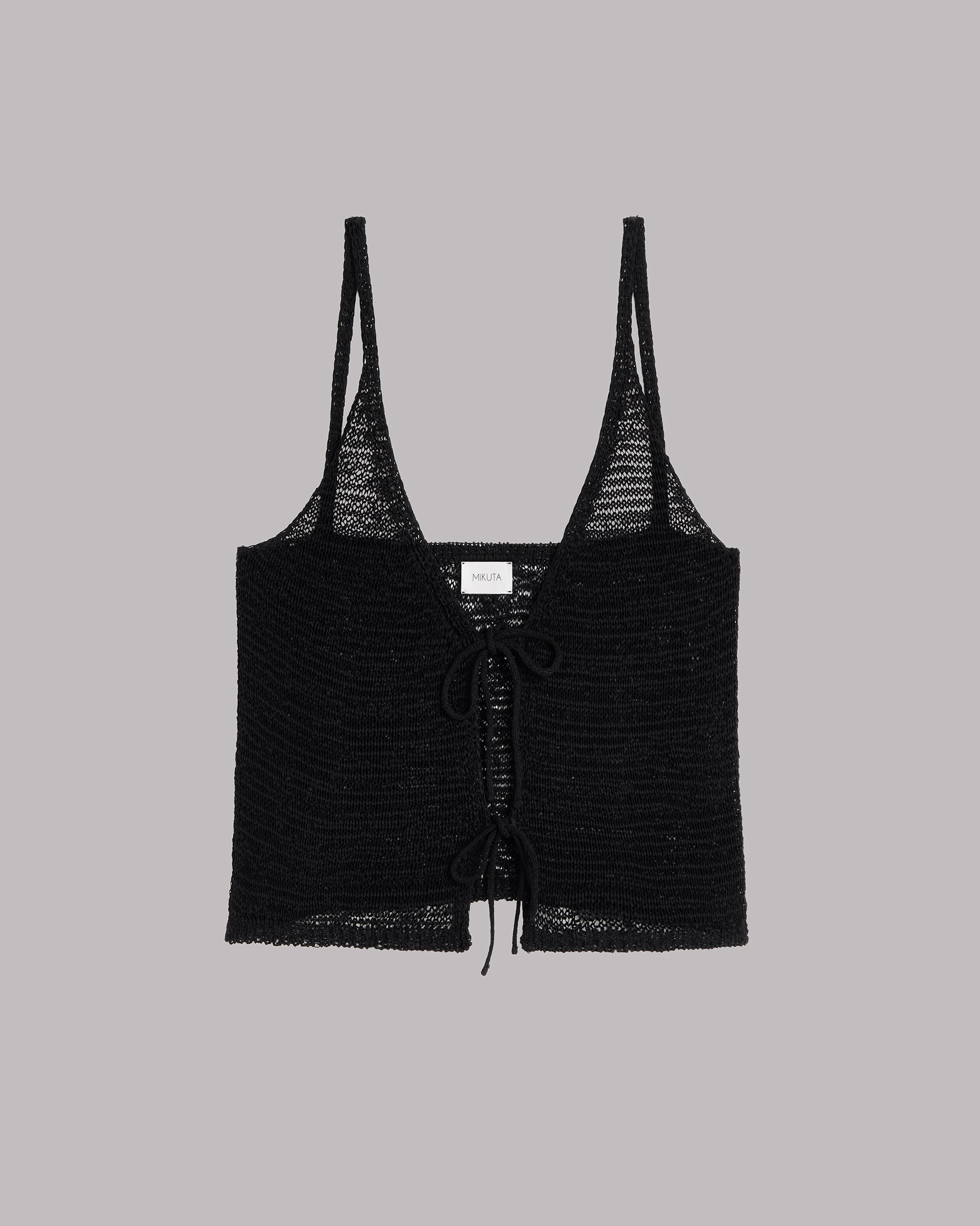 The Black Knitted Vest Top