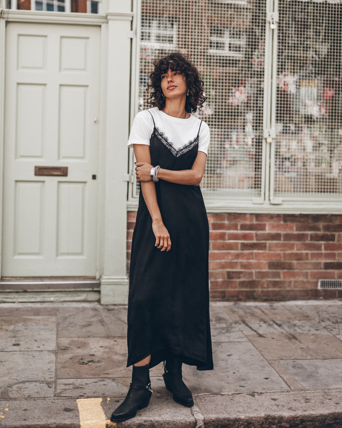 The Black Laced Jacquard Dress