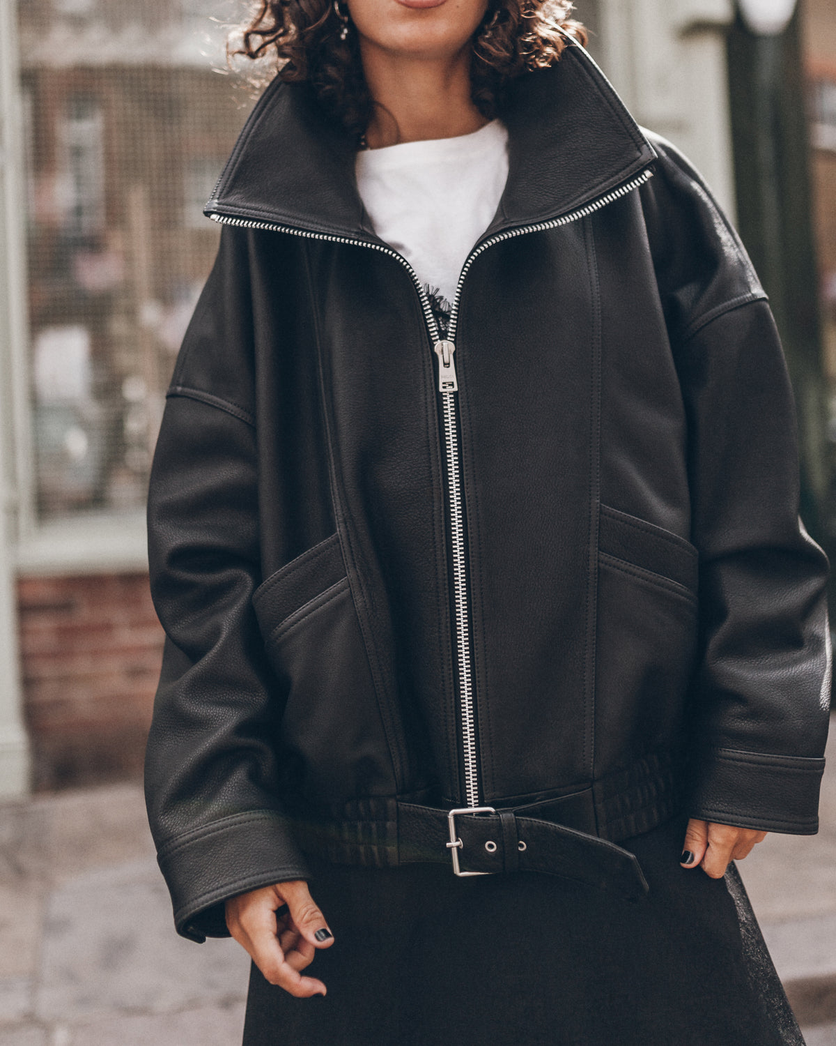 The High Neck Leather Jacket