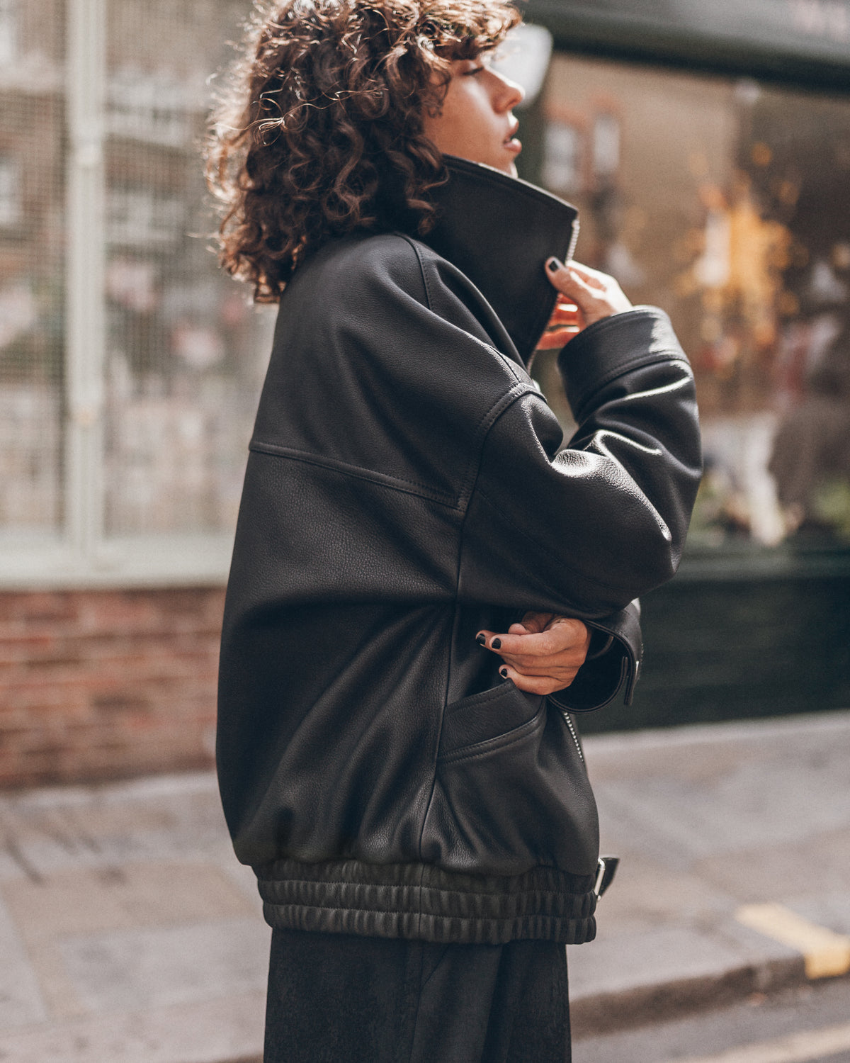 The High Neck Leather Jacket