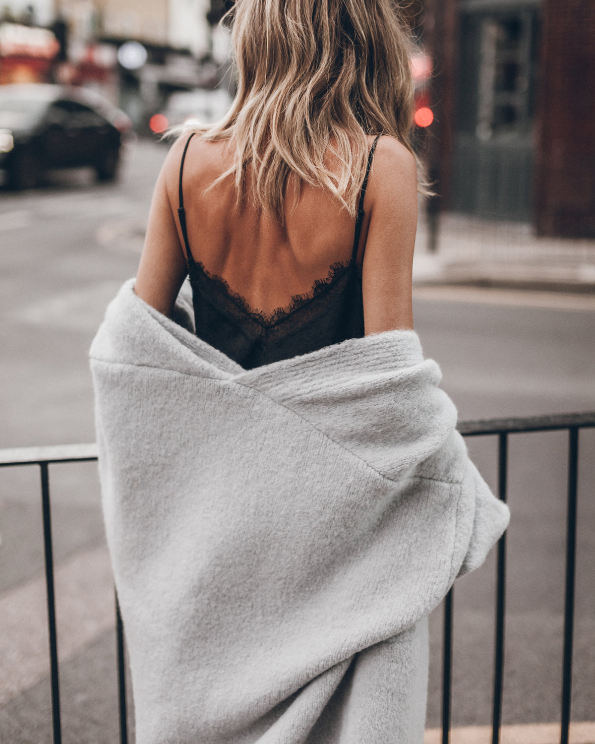 The Light Grey Fluffy Alpaca Short Cardigan