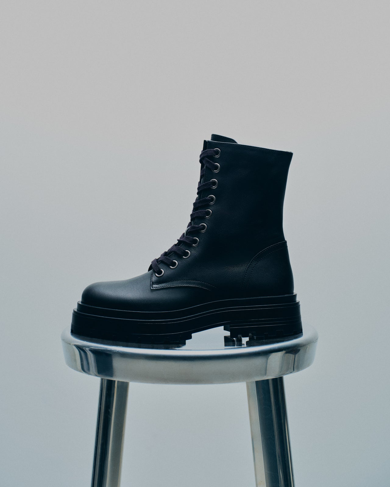 The Black Laced Leather Boots