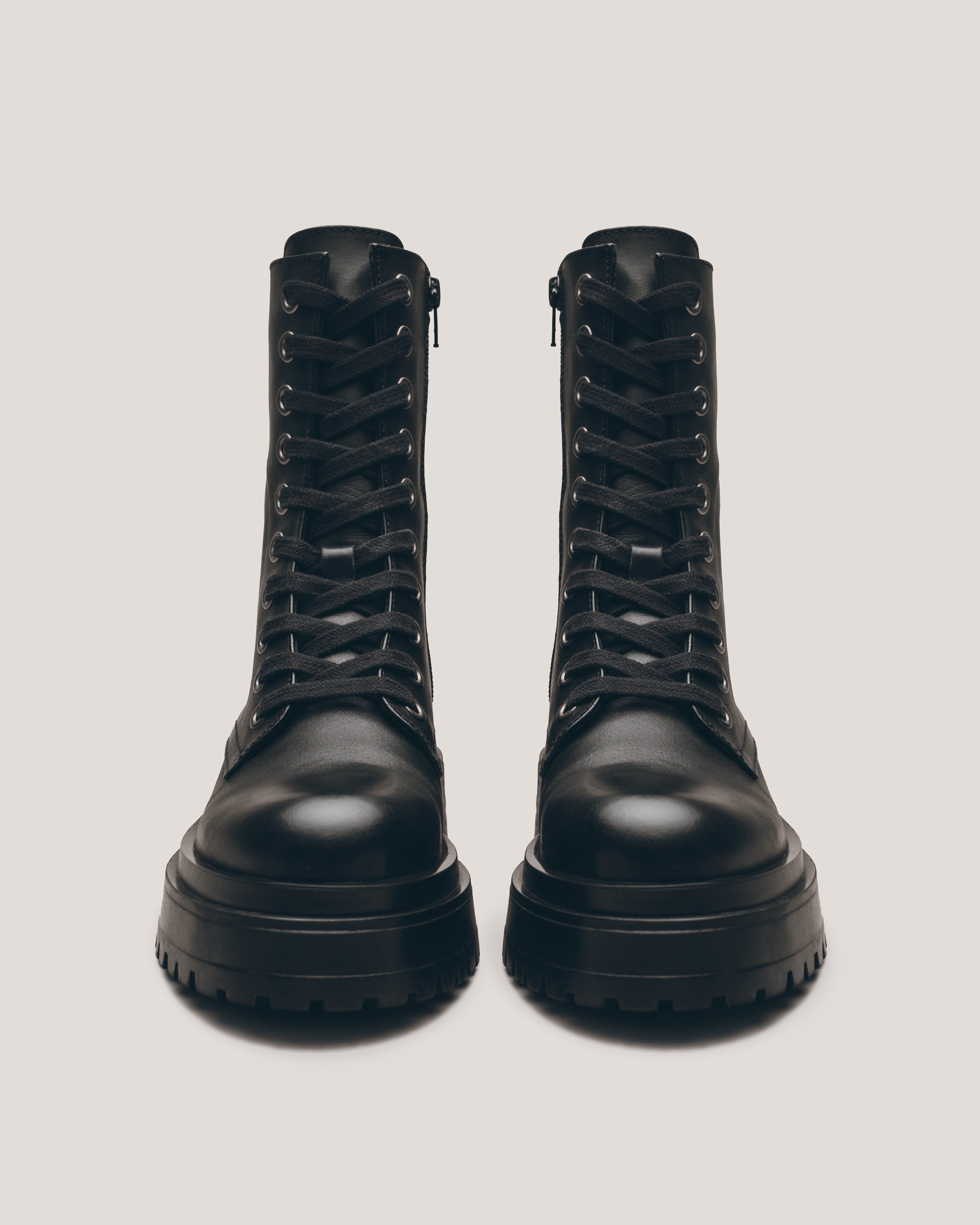 The Black Laced Leather Boots