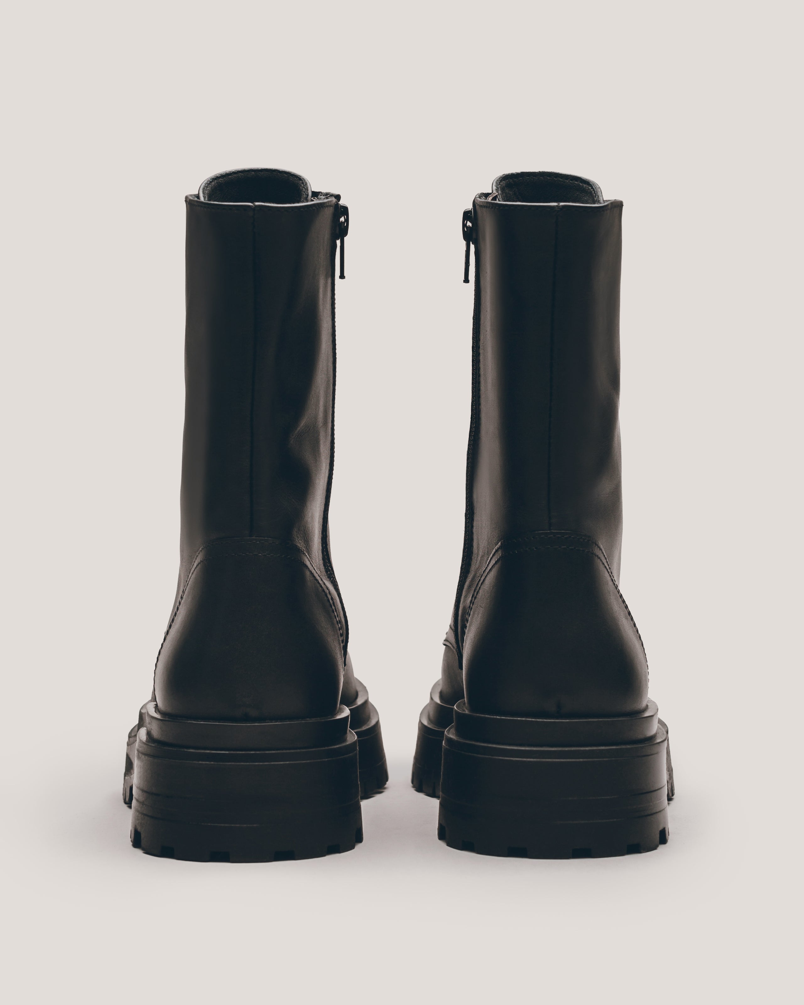 The Black Laced Leather Boots