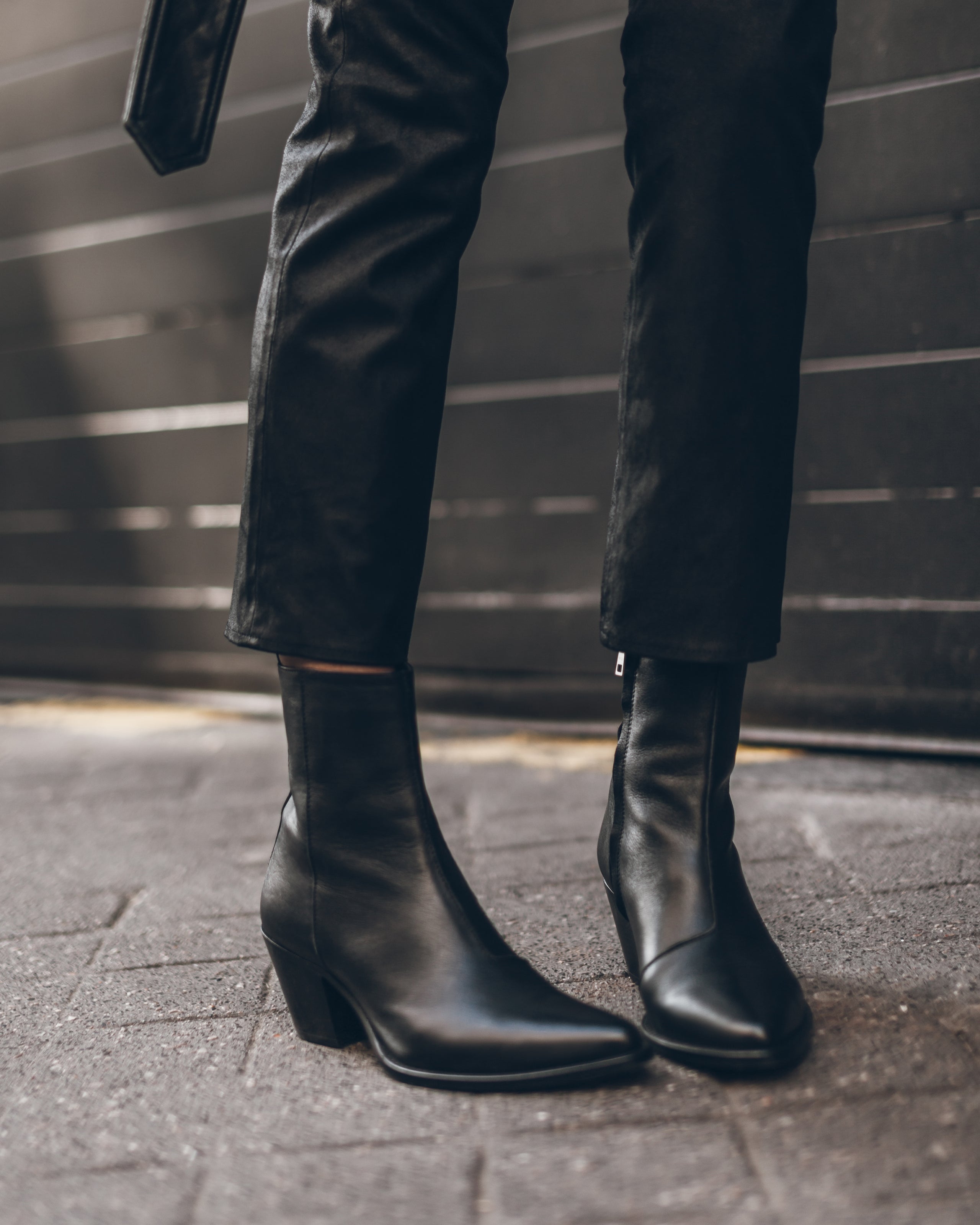 The Black Leather Ankle Boots