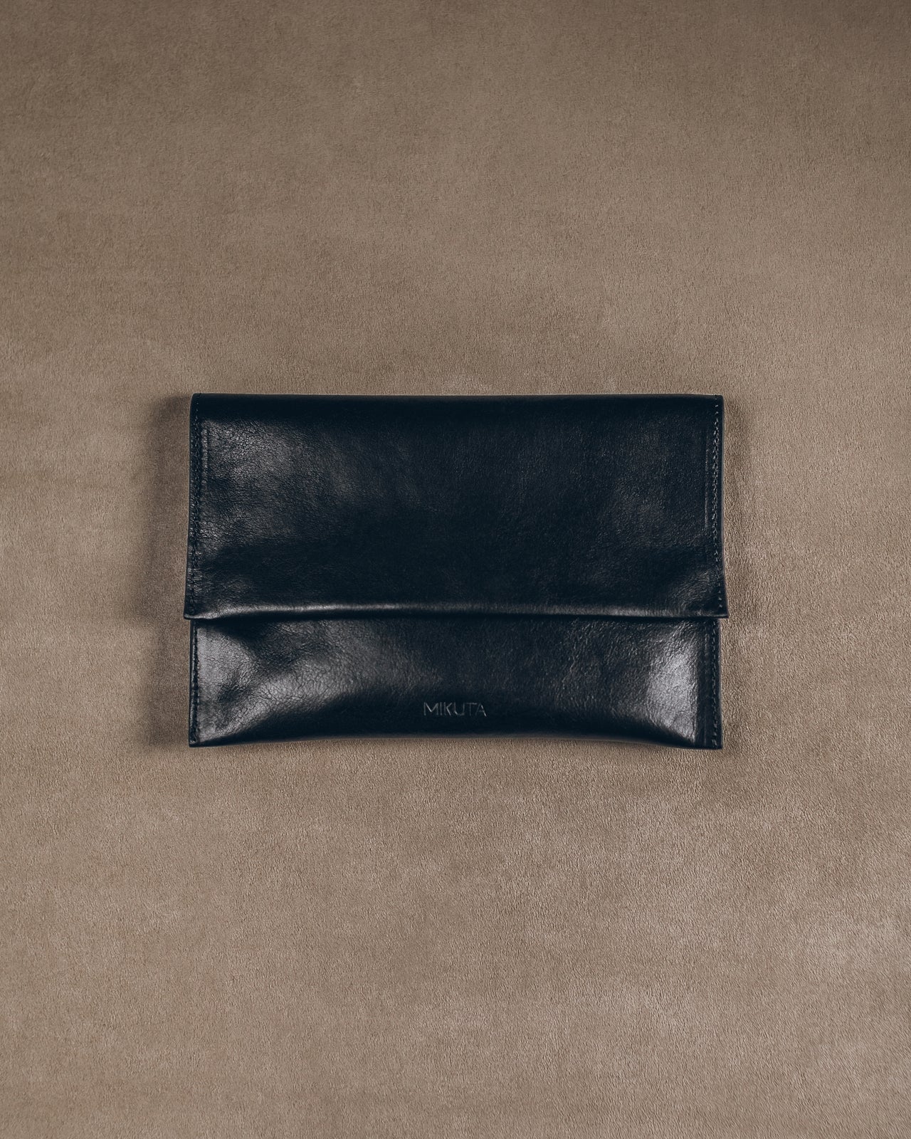 The Black Leather Essentials Pouch