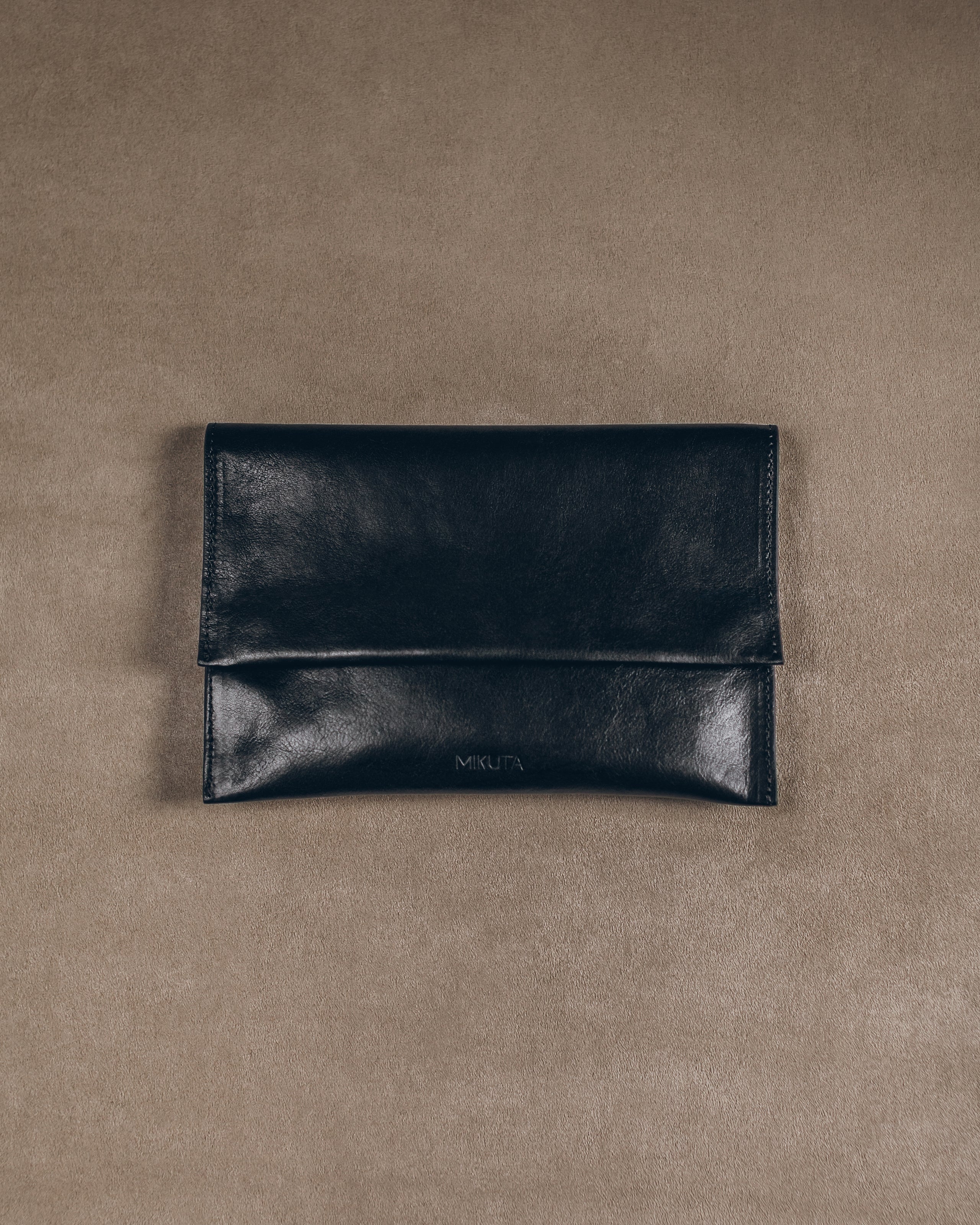 The Black Leather Essentials Pouch