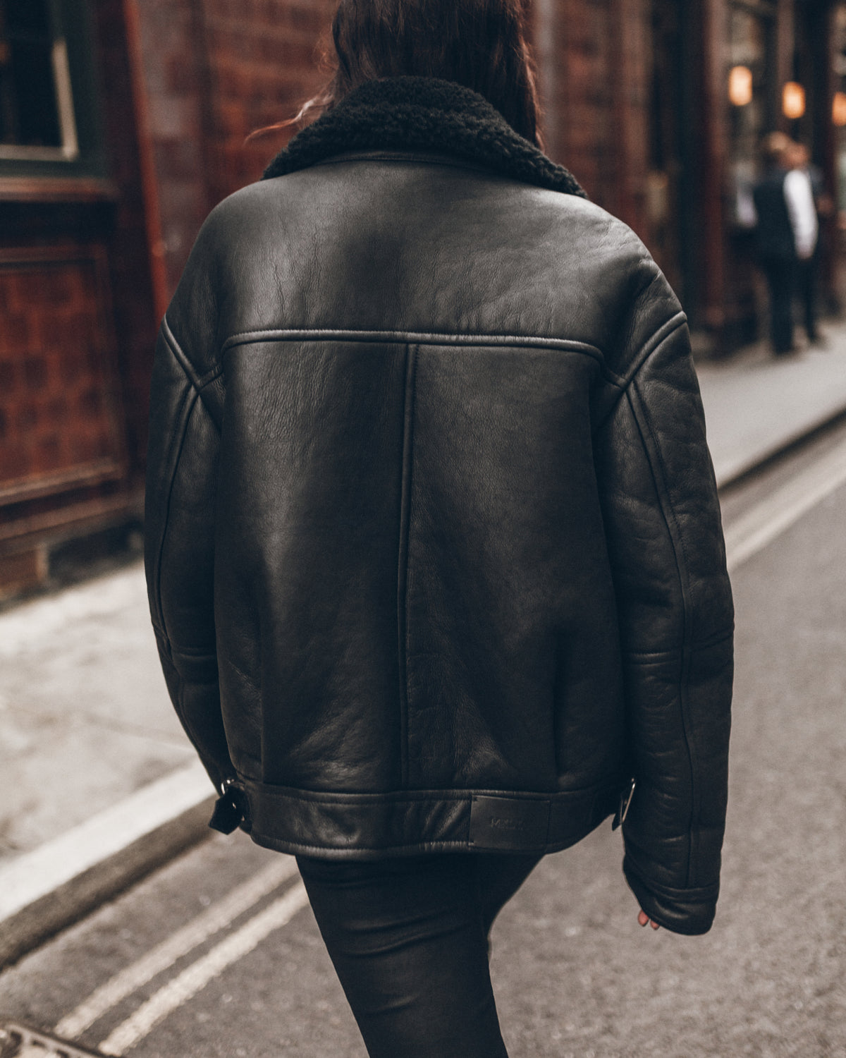 The Black Leather Shearling Jacket