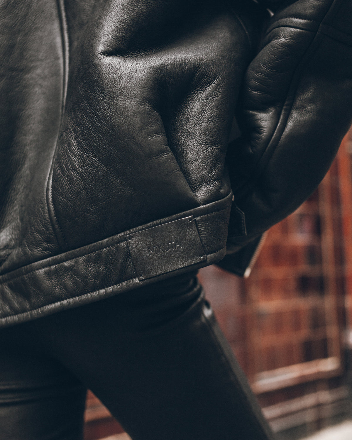 The Black Leather Shearling Jacket