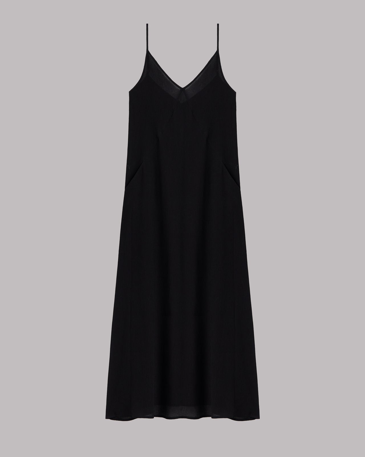 The Black Long Crinkle Dress