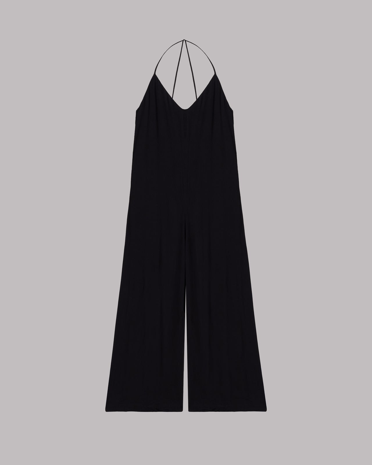 The Black Long Crinkle Jumpsuit