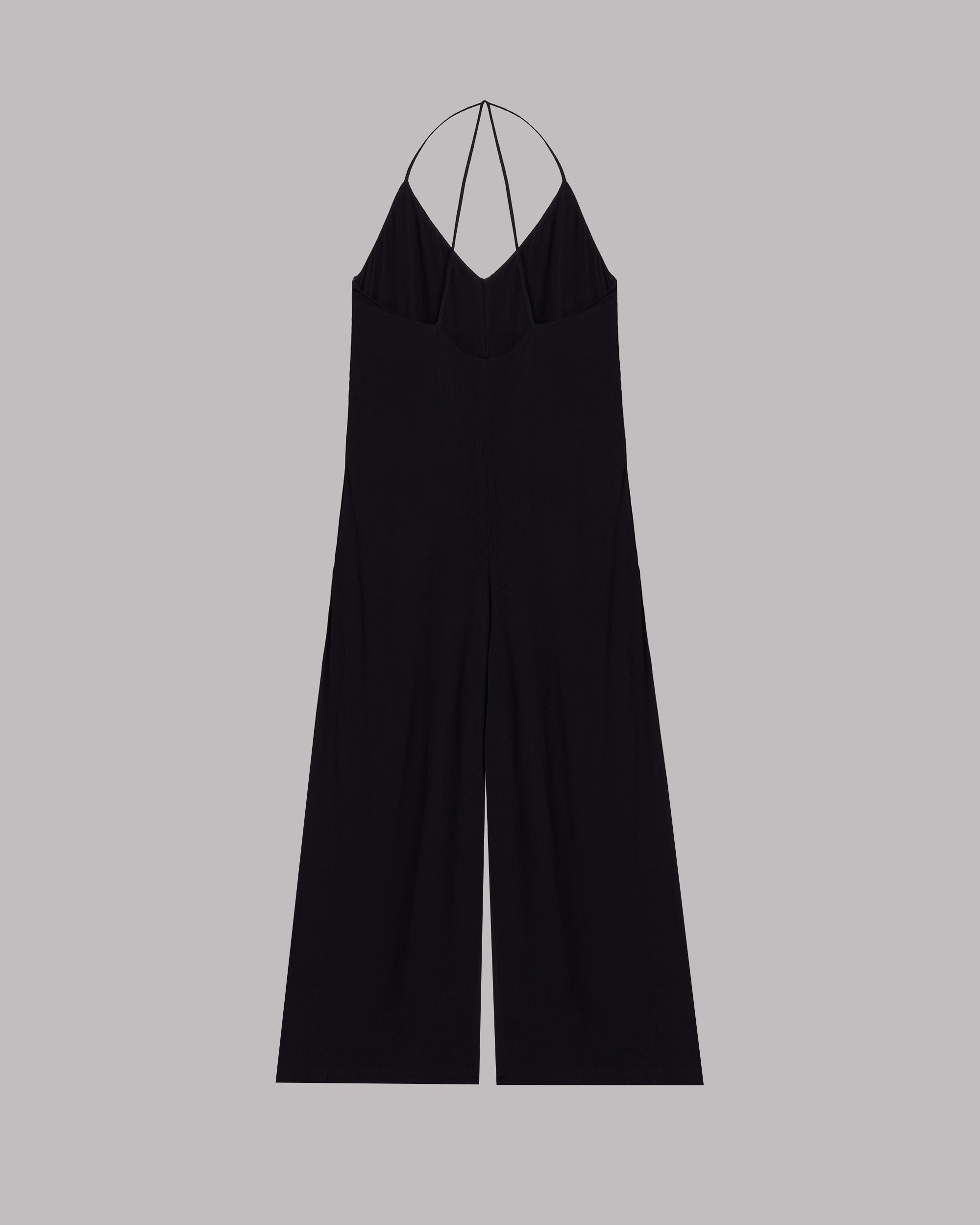 The Black Long Crinkle Jumpsuit