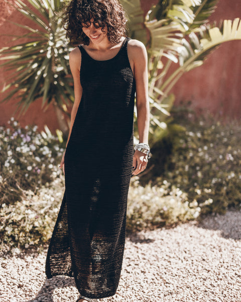 MIKUTA | The Black Long Knitted Dress | Designer Clothes & Apparel | S