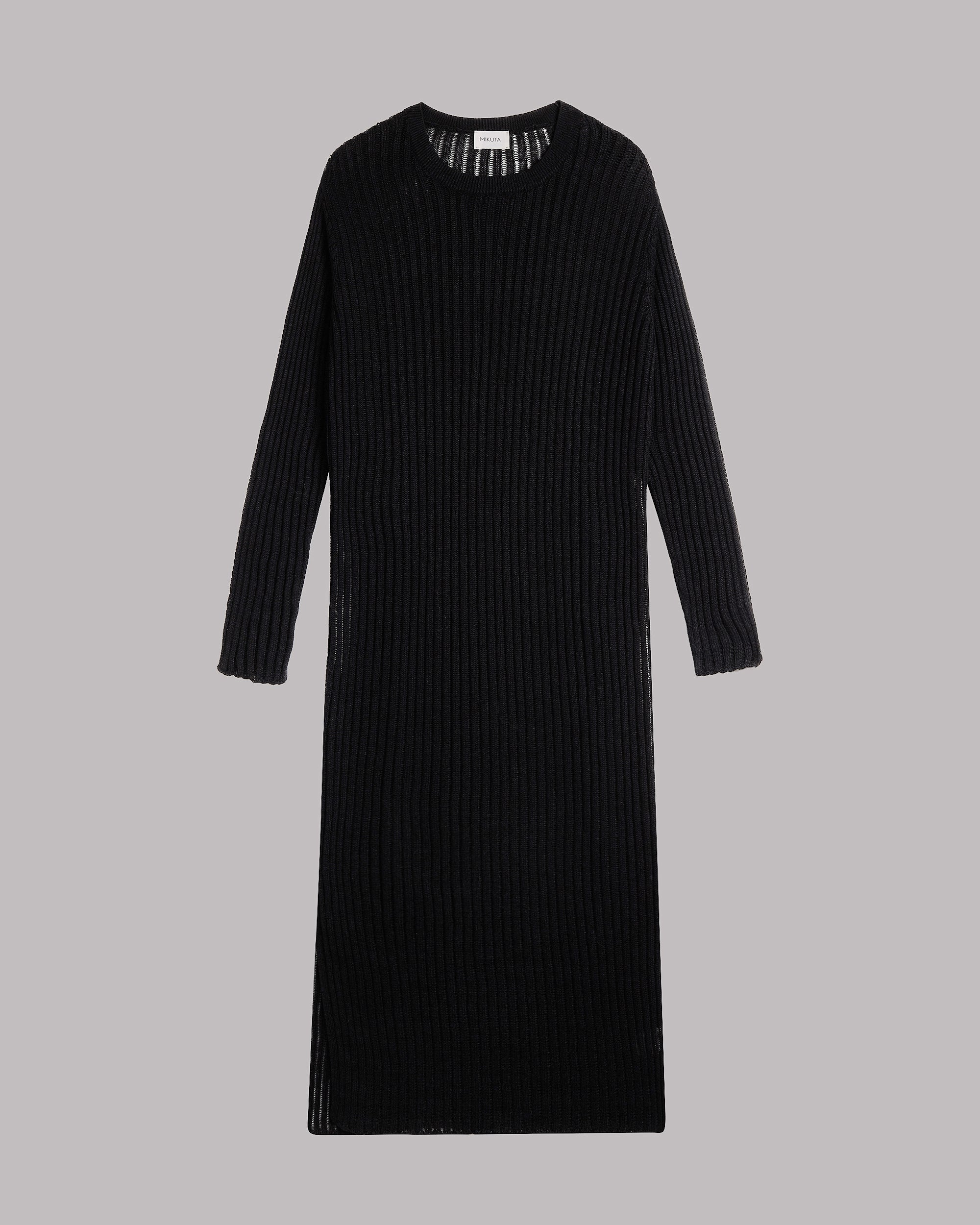 The Black Open Longsleeve Dress