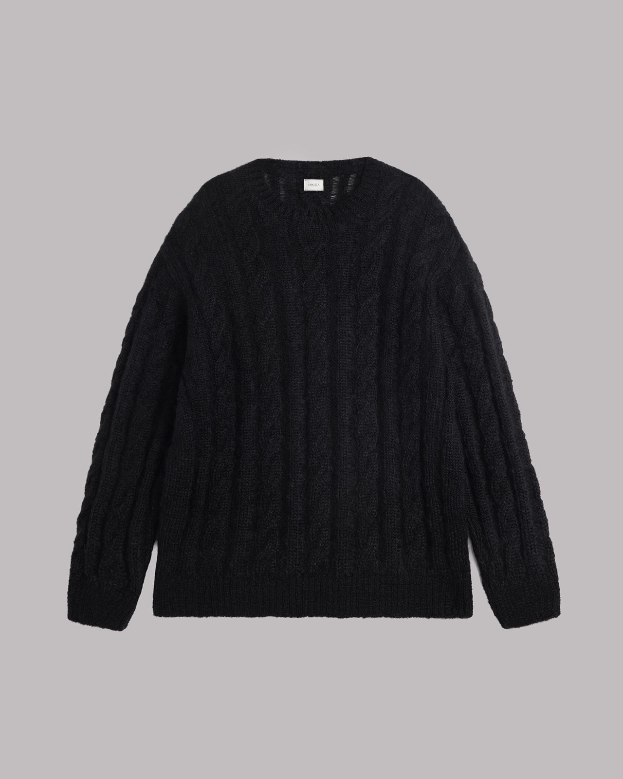 The Black Oversized Cable Knitted Sweater