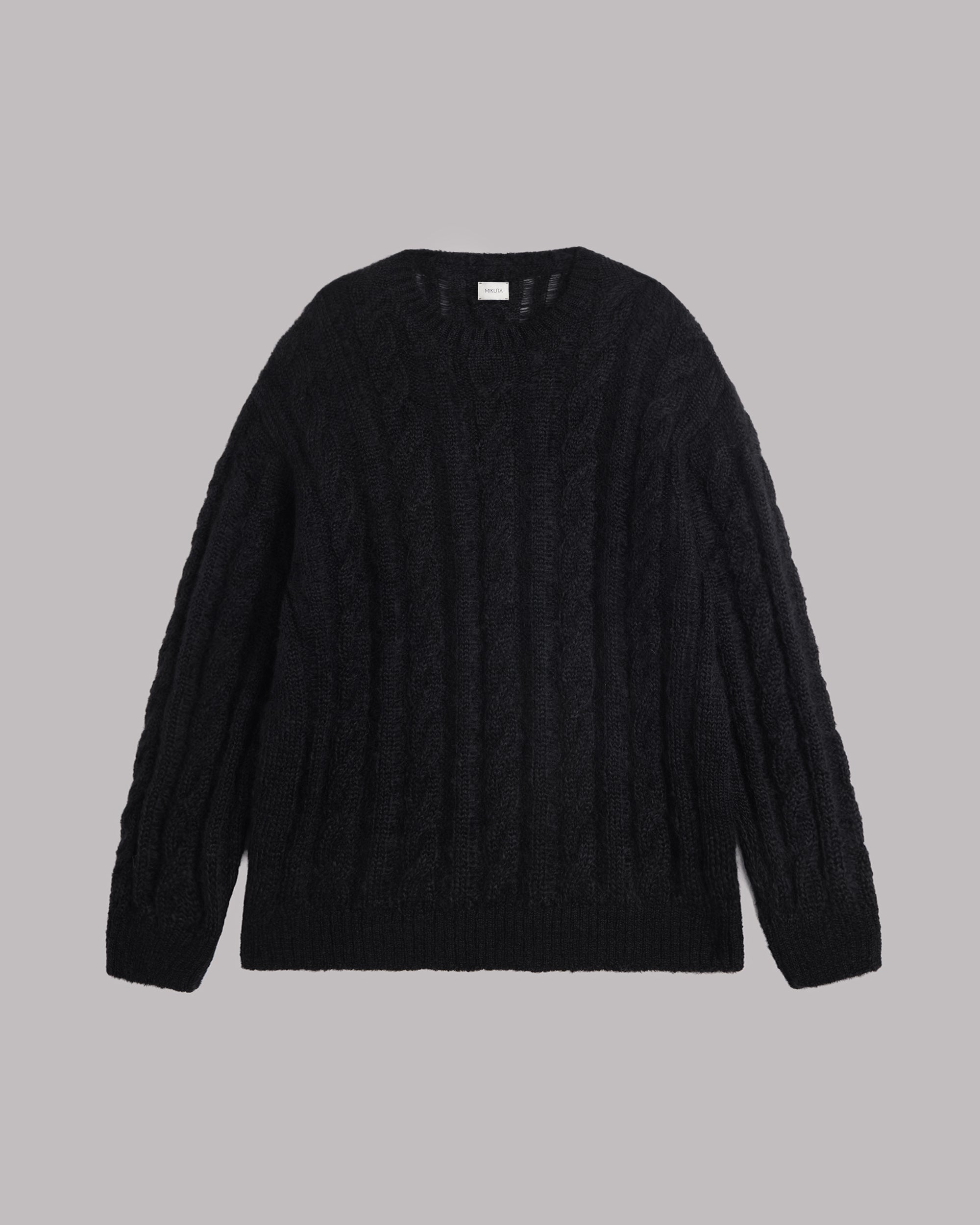 The Black Oversized Cable Knitted Sweater
