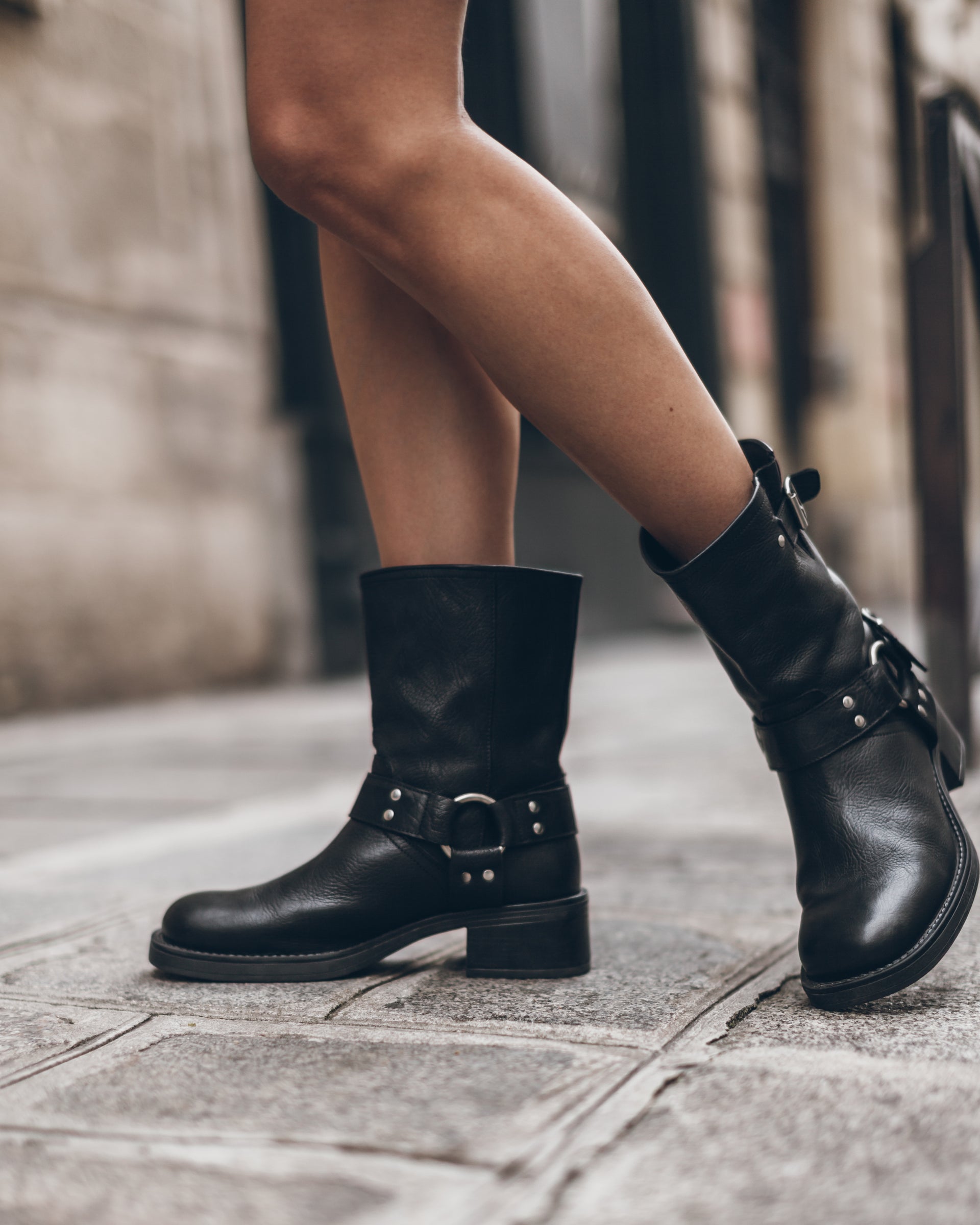 MIKUTA The Black Buckle Boots - Main Image