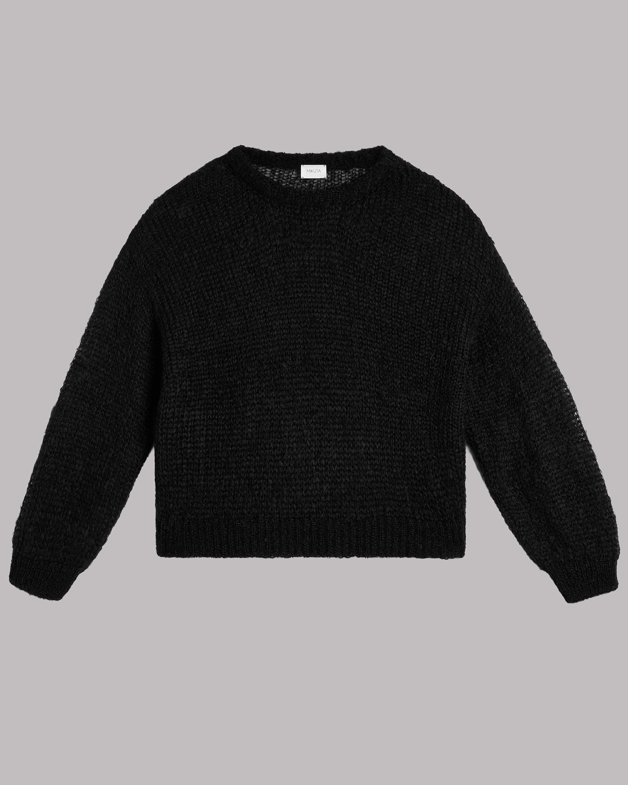 The Black Relaxed Fine Knitted Sweater Product Shot - Product photo