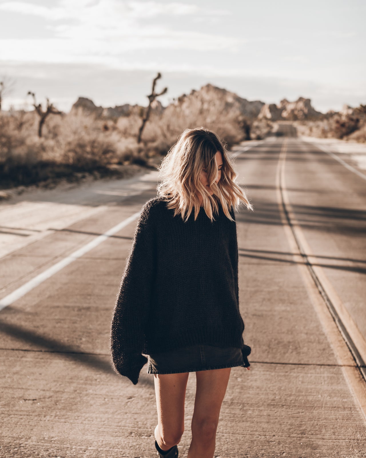 The Black Relaxed Fine Knitted Sweater