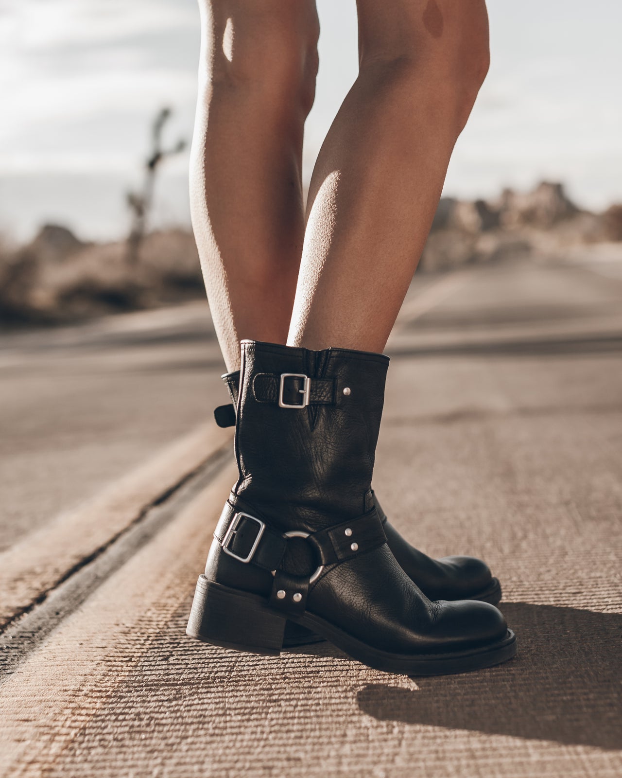 The Black Buckle Boots