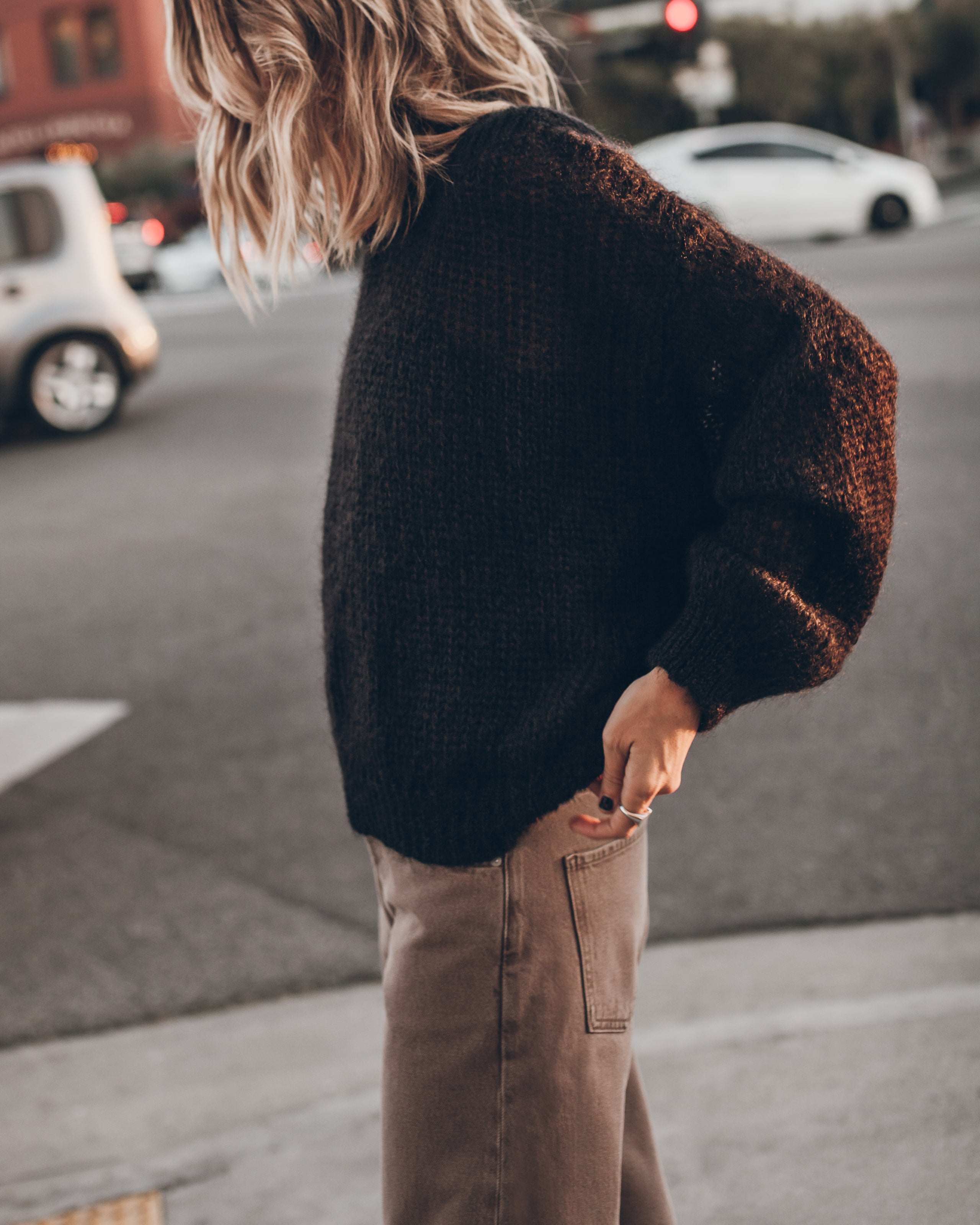 The Black Relaxed Fine Knitted Sweater