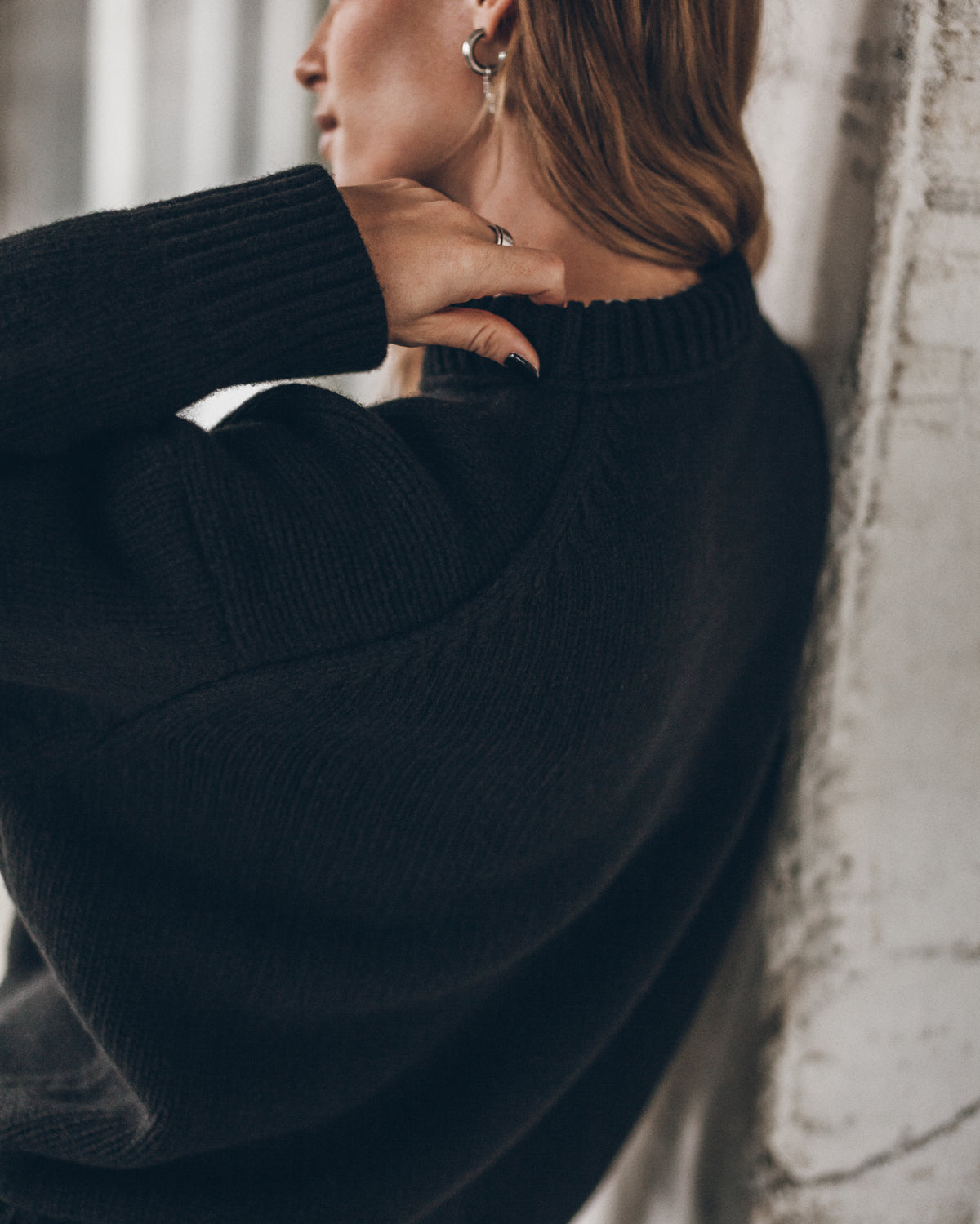 The Black Relaxed Knitted Sweater