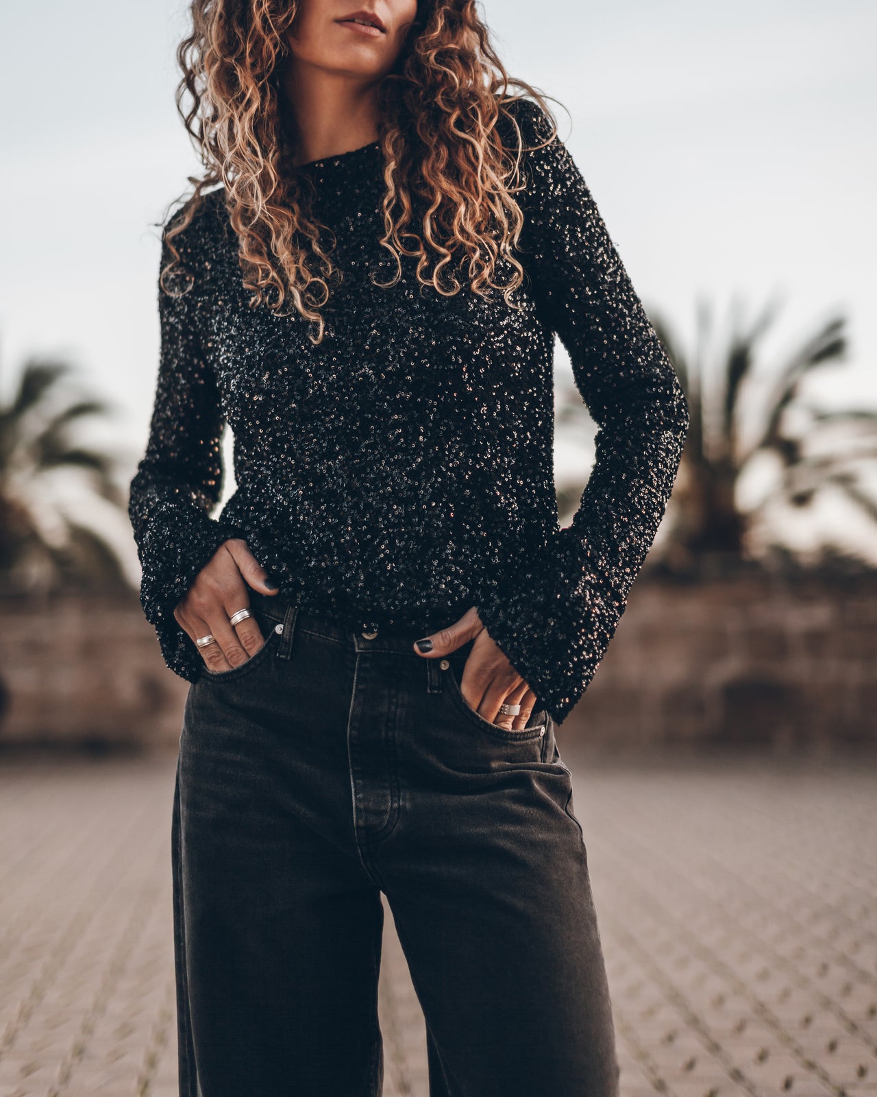 The Black Sequin Blouse