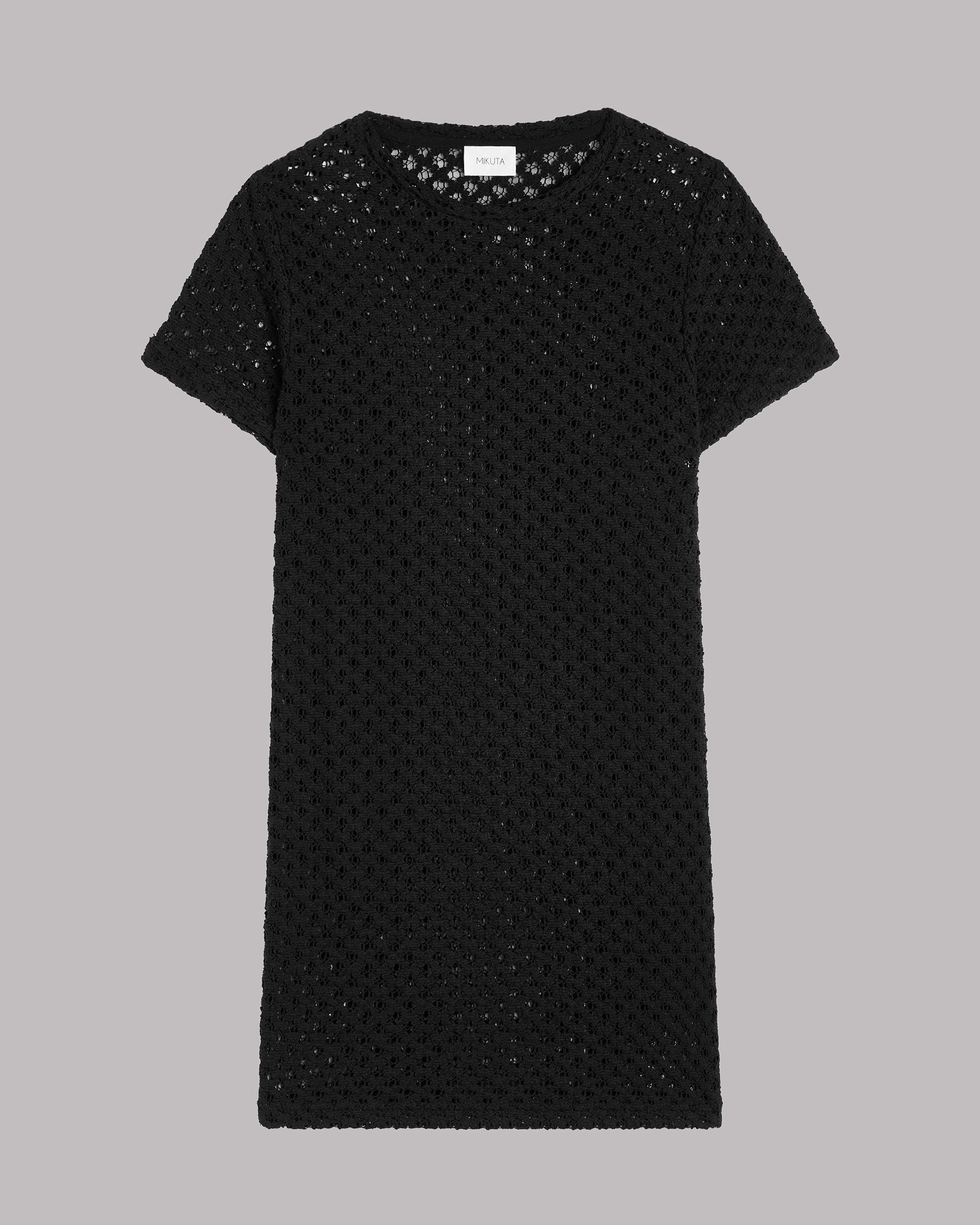 The Black Short Crochet Dress Product Shot - Product photo