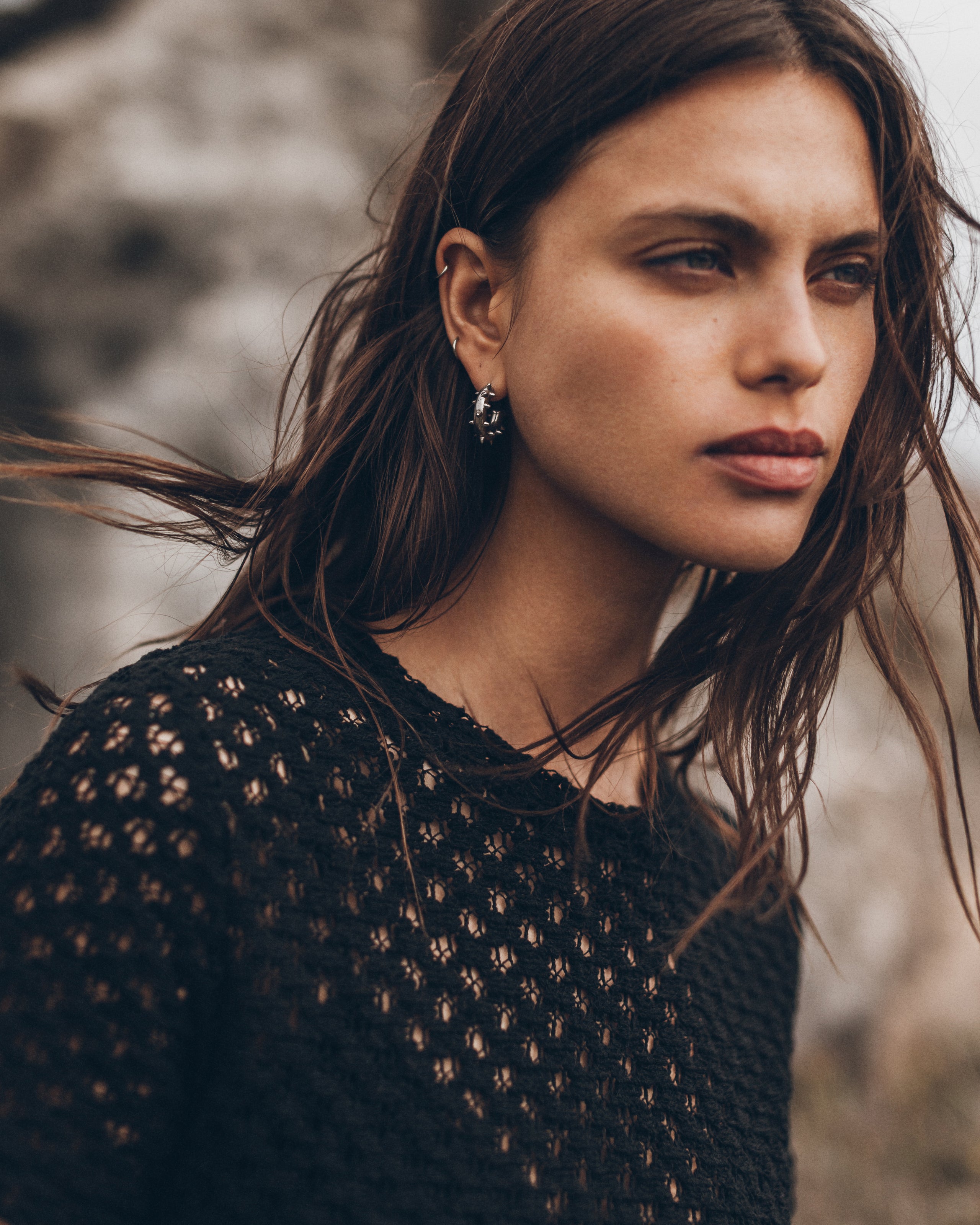 The Black Short Crochet Dress The Black Buckle Boots The Thorn Hoops Desert California - Product ...