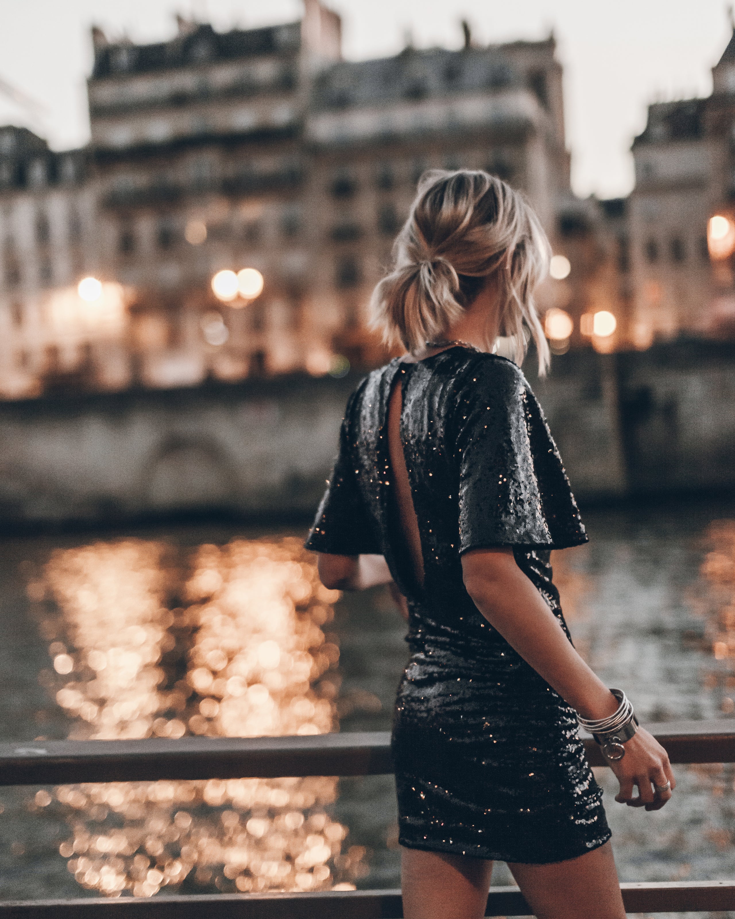 The Black Short Sequin Dress