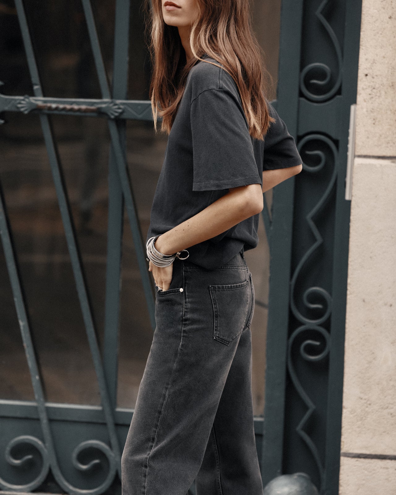 The Black Straight Slit Jeans