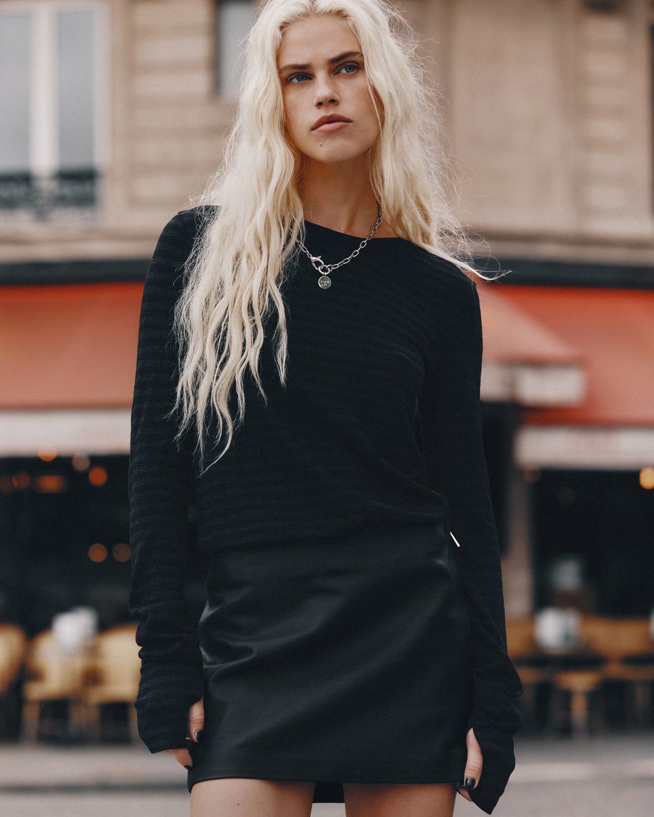 The Black Striped Sparkly Thin Longsleeve