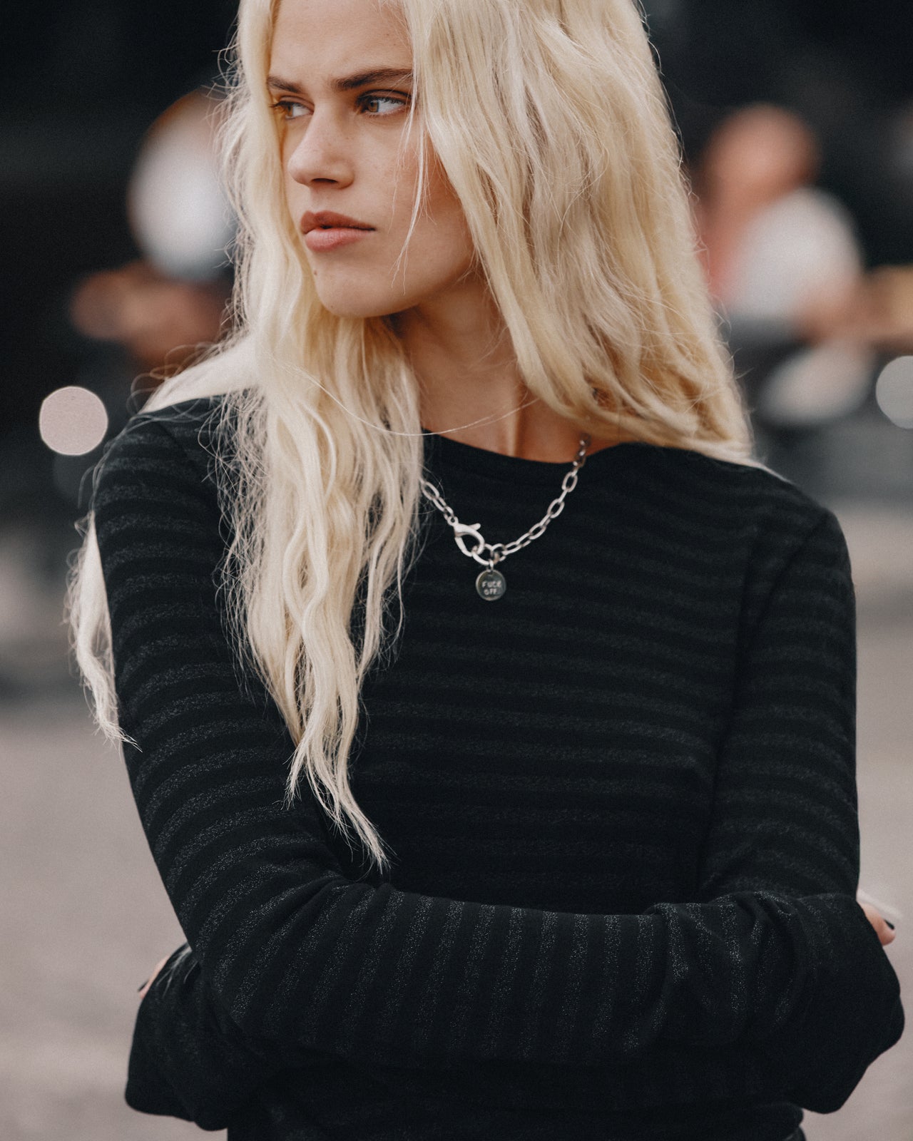 The Black Striped Sparkly Thin Longsleeve