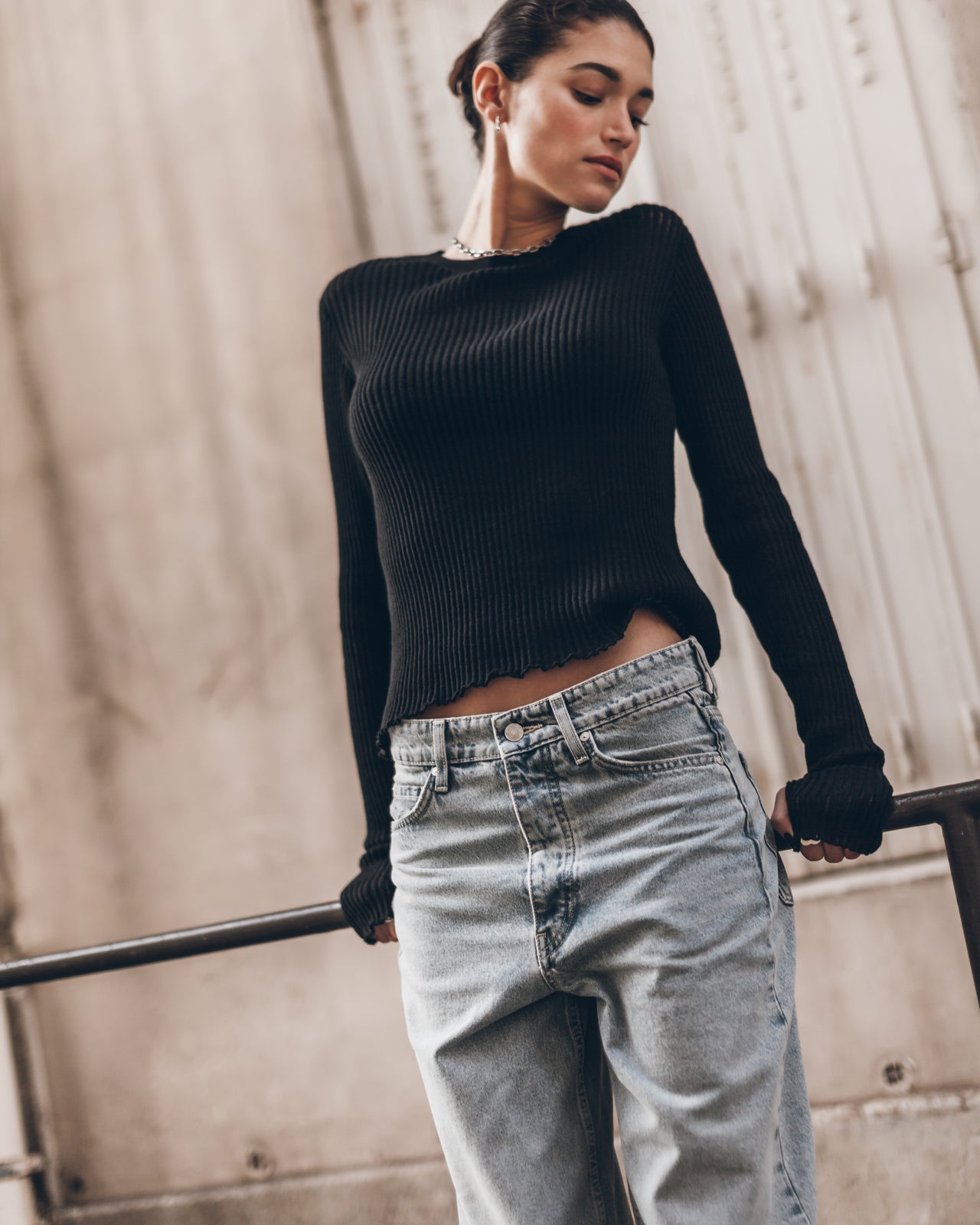 The Black Striped Thin Longsleeve