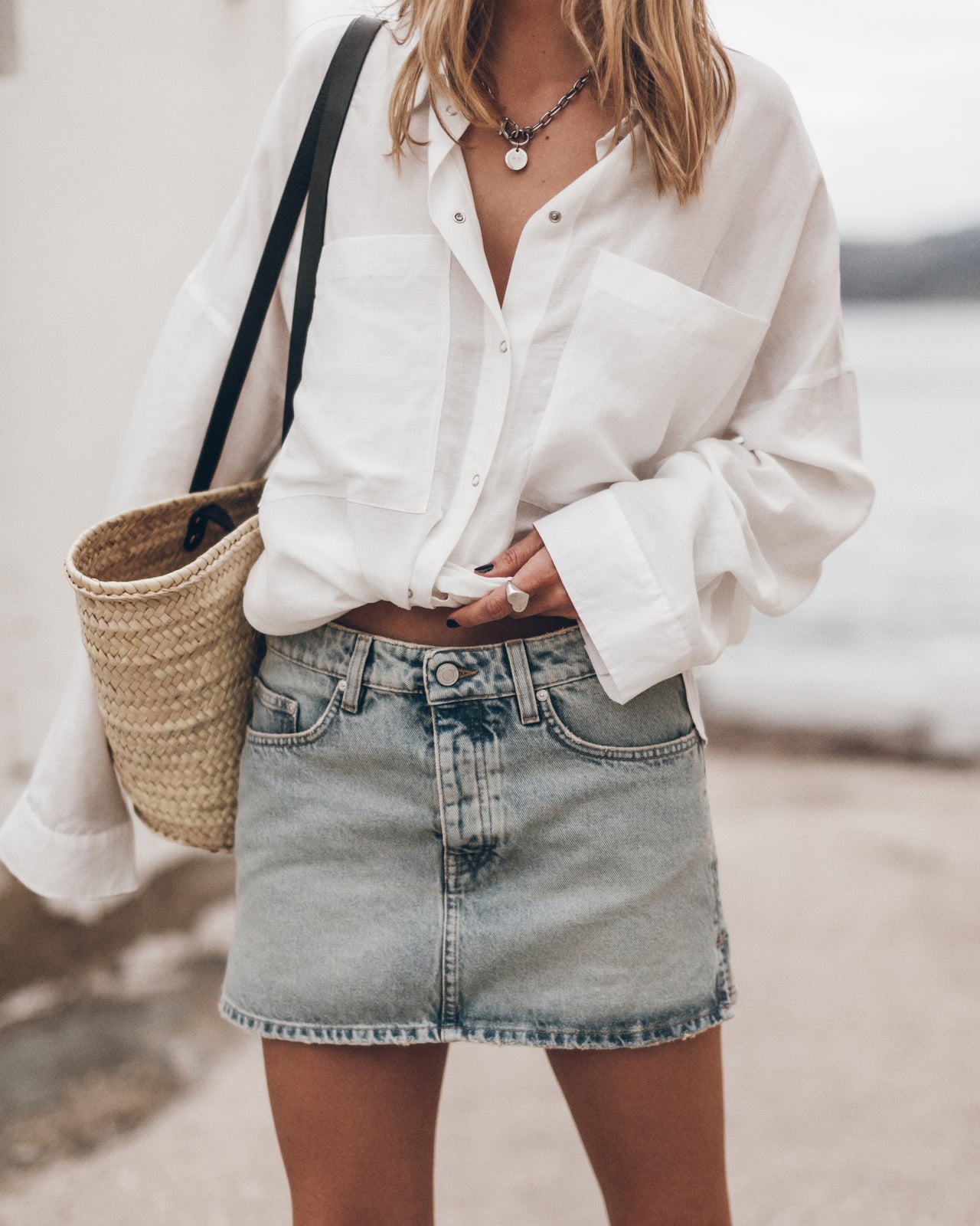 The Blue Denim Skirt