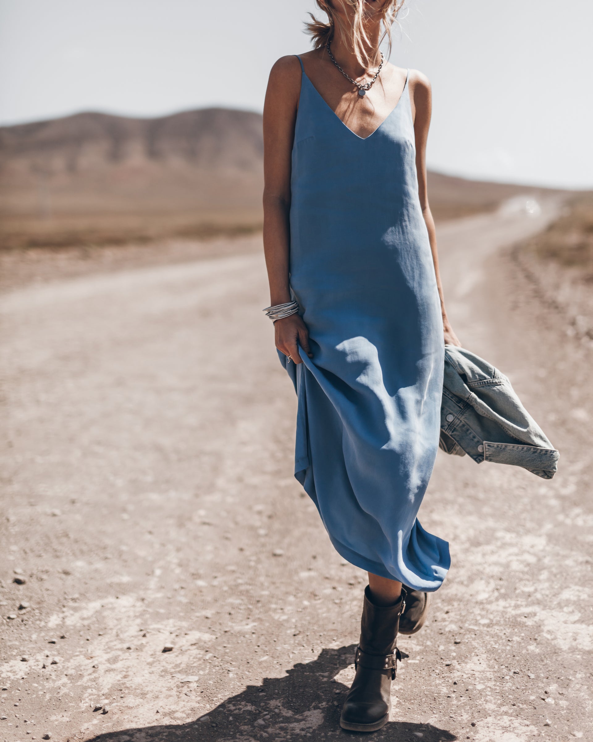 knee length dresses for ladies The Sleep Code Washable Silk Midi Slip Dress main image 1