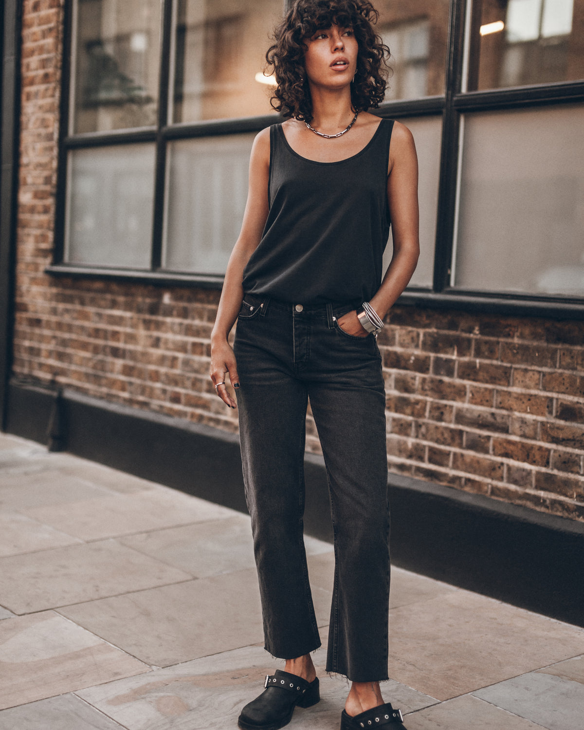 The Black Cropped Straight Jeans