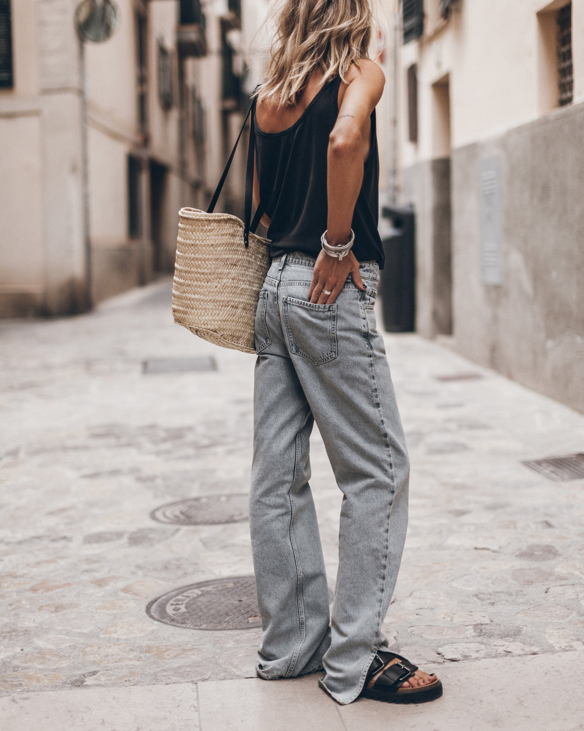 Straight Slit Jeans