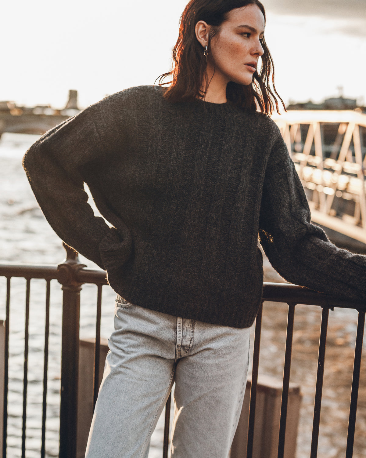 The Dark Chunky Rib Knitted Sweater